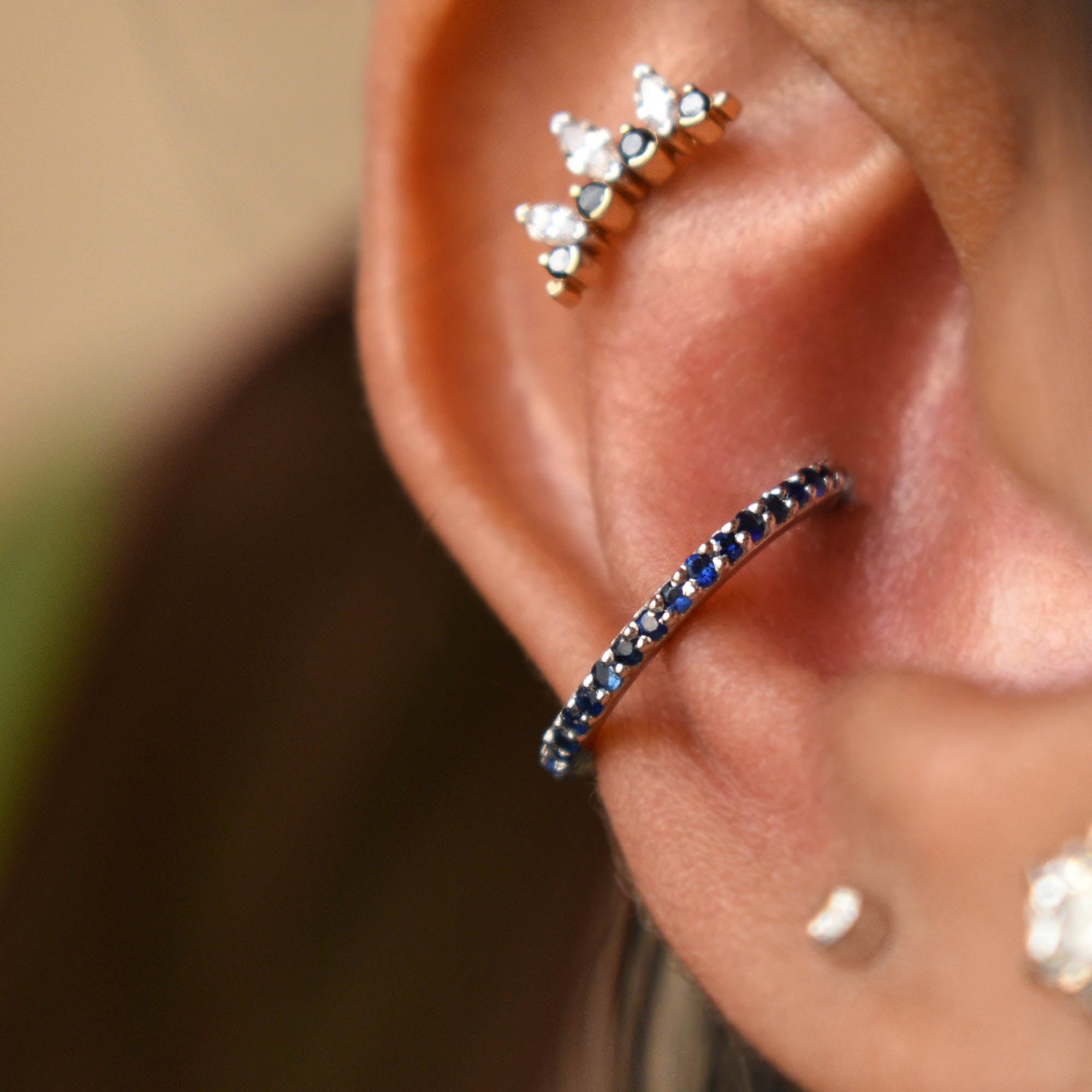 6-13mm 1.5mm Natural Blue Sapphire Clicker