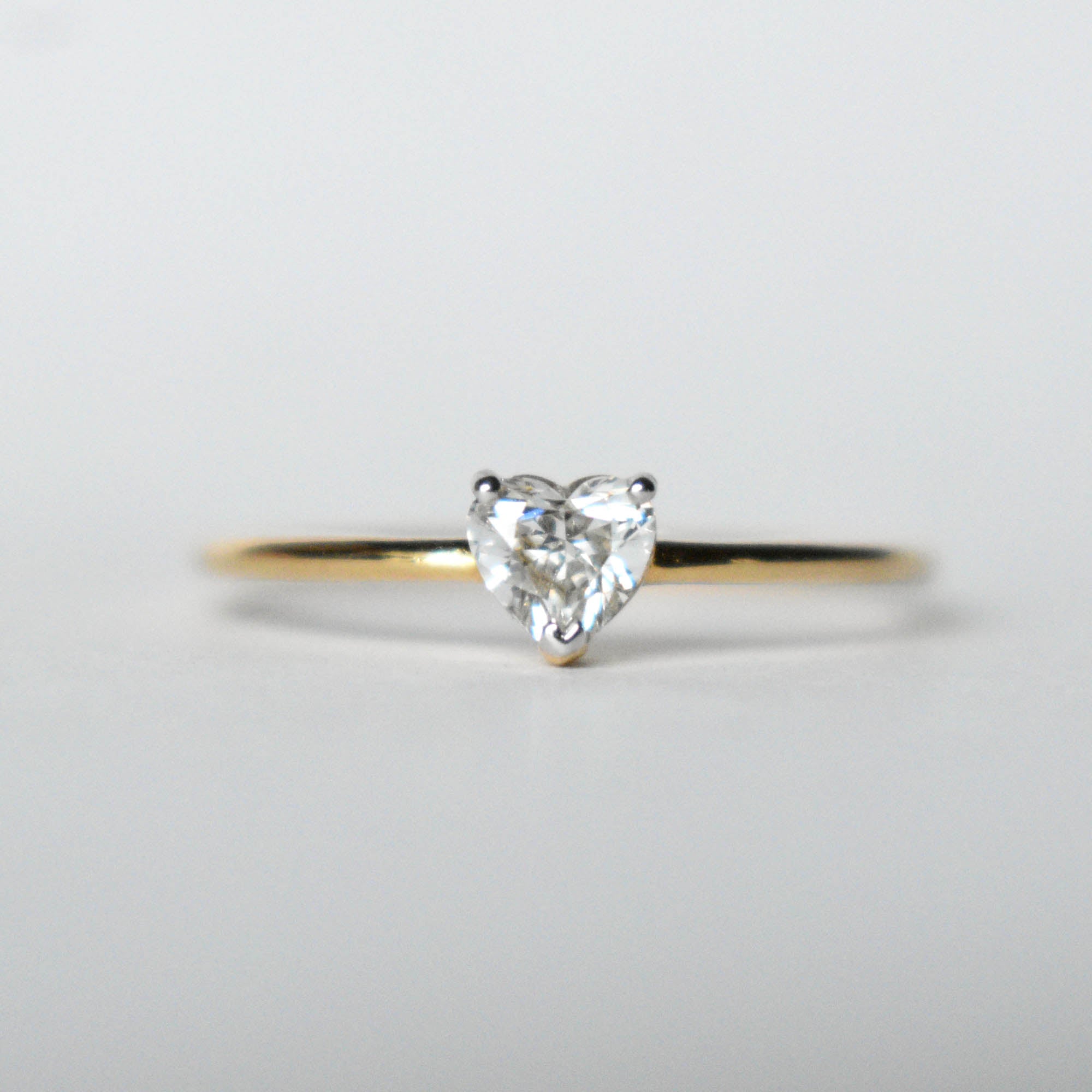 Heart Cut Diamond Minimal Dainty Engagement Ring