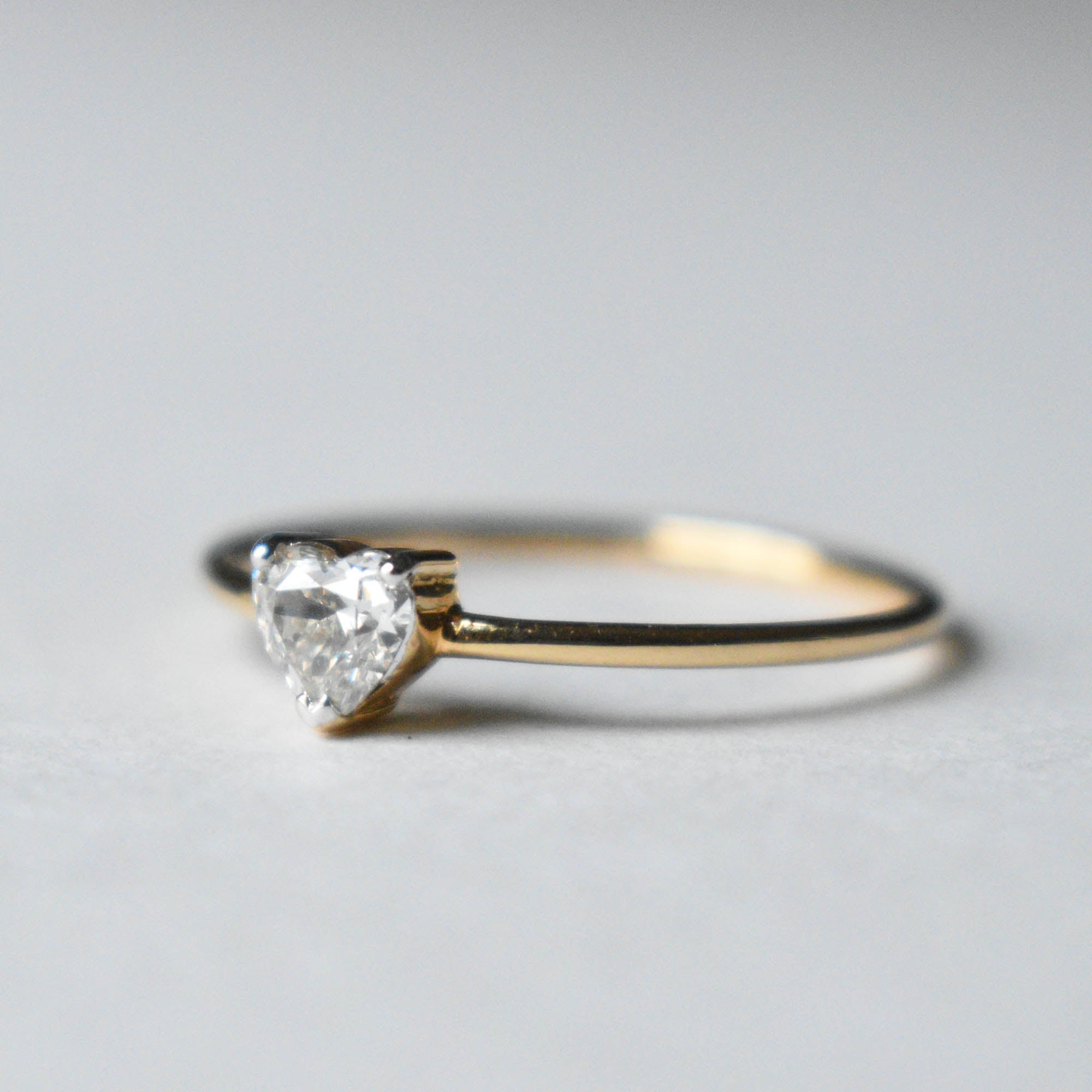 Heart Cut Diamond Minimal Dainty Engagement Ring