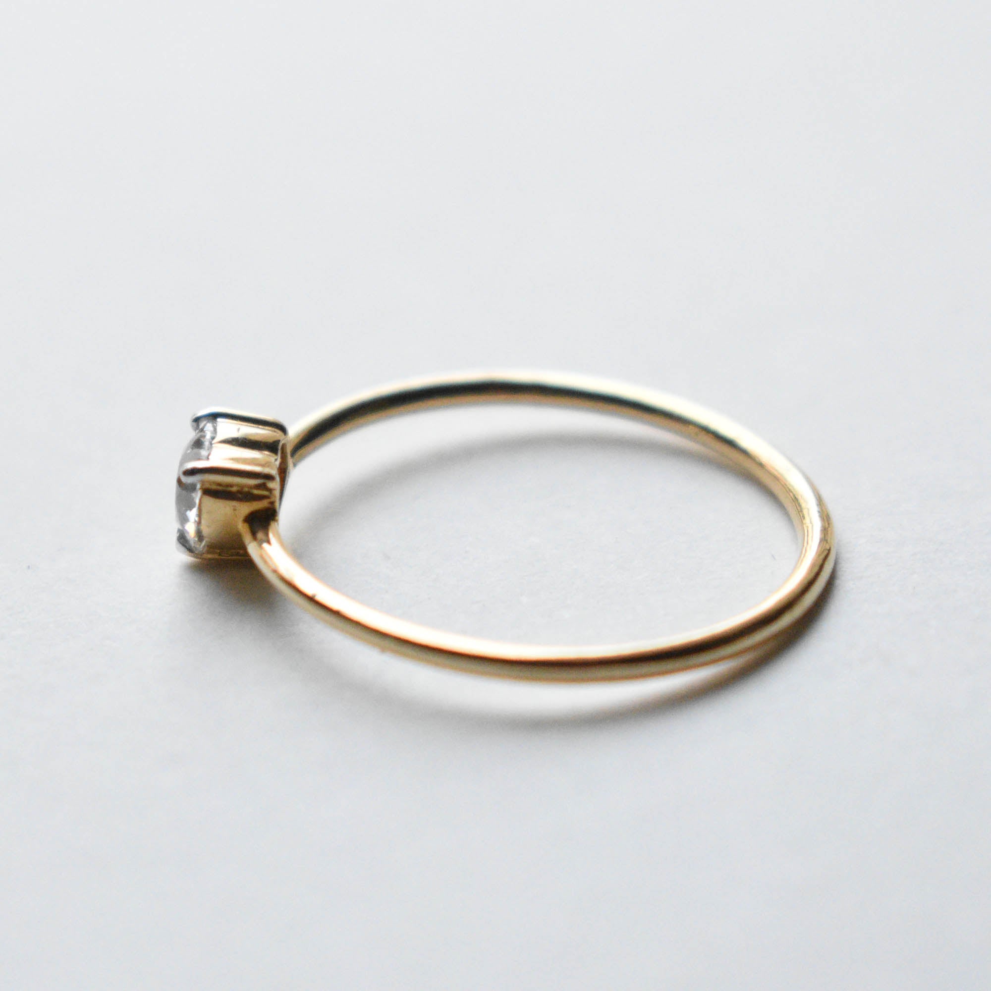 Heart Cut Diamond Minimal Dainty Engagement Ring
