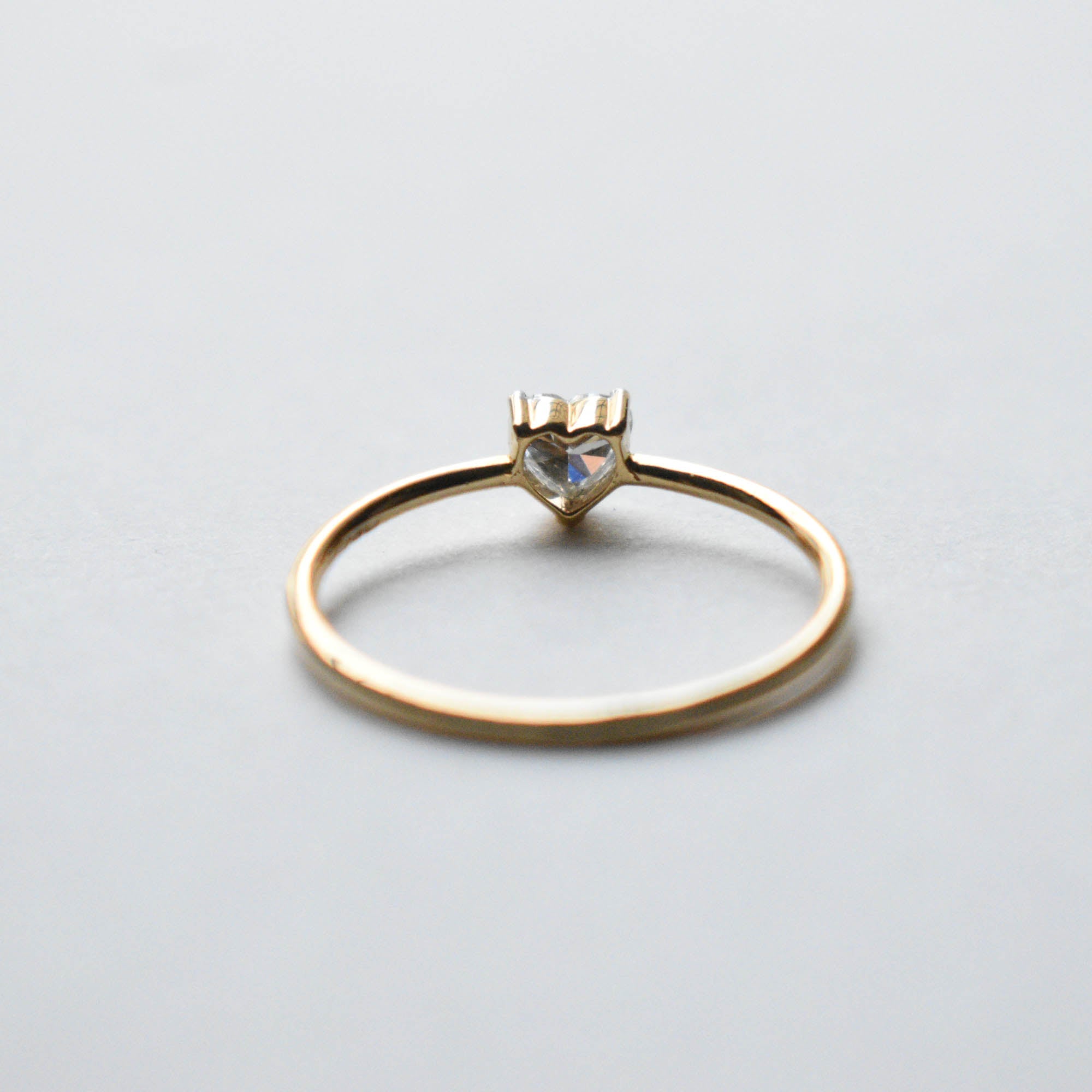 Heart Cut Diamond Minimal Dainty Engagement Ring