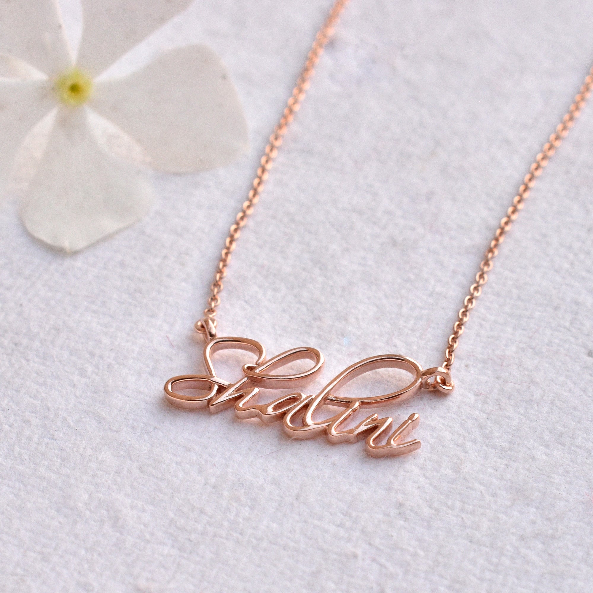 14K Solid Gold Personalized Name/Signature Necklace