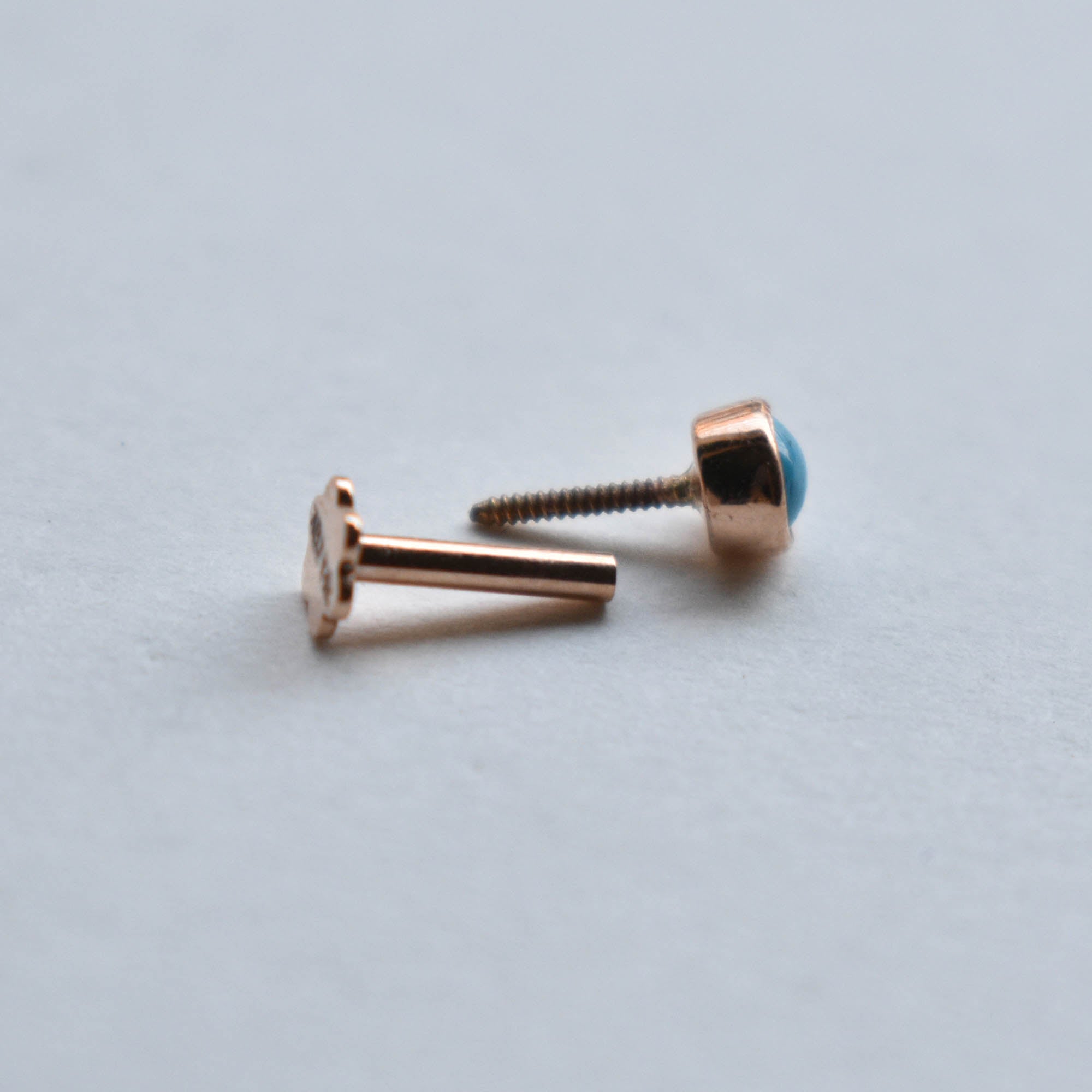 2mm 3mm Turquoise Bezel Set Stud, December Birthstone