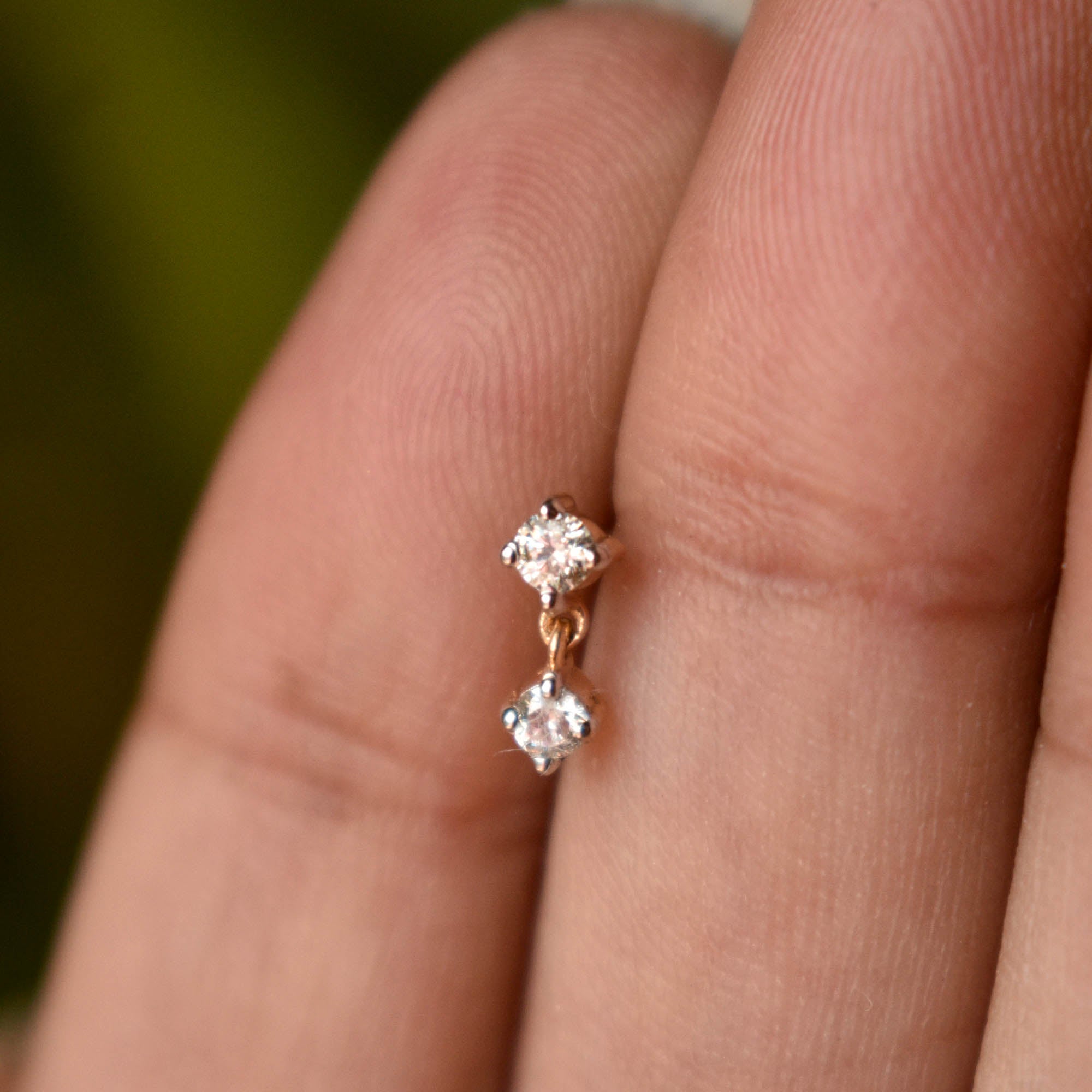 Natural Round Diamond Tiny Dangle Earring