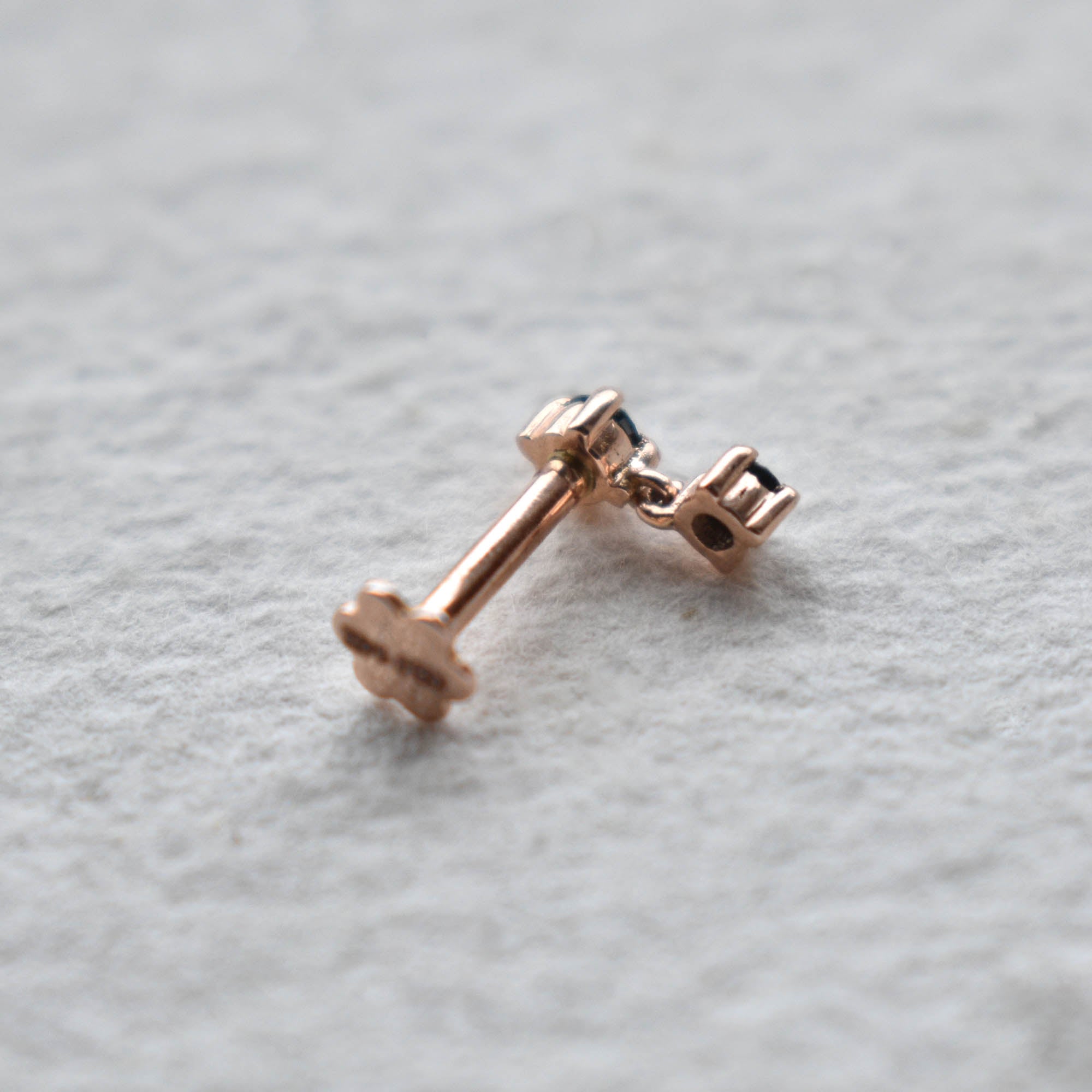 Natural Black Diamond Tiny Dangle Earring