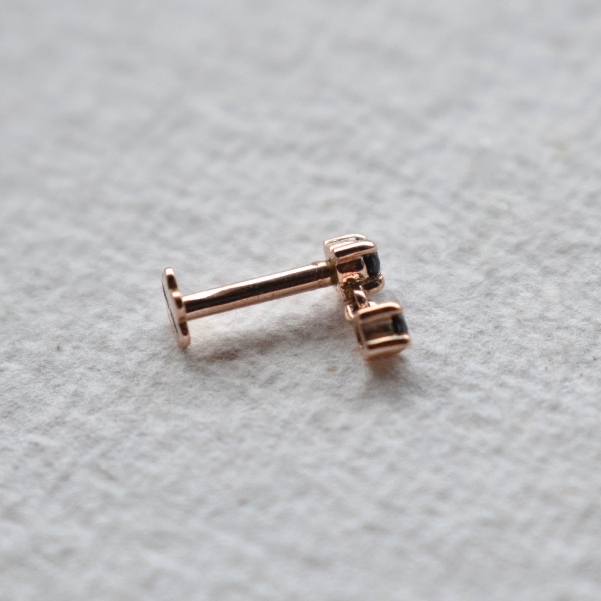 Natural Black Diamond Tiny Dangle Earring