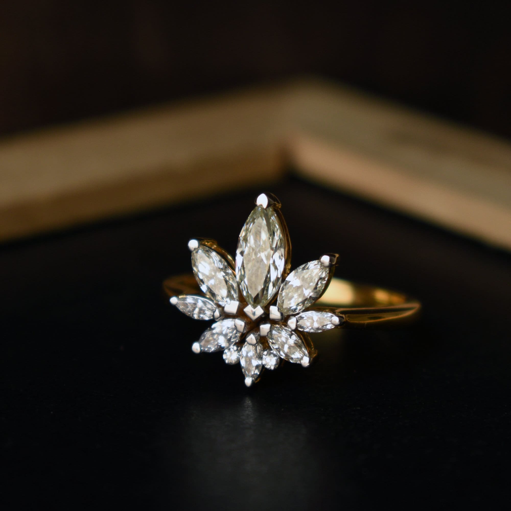 Lotus Diamond Engagement Ring