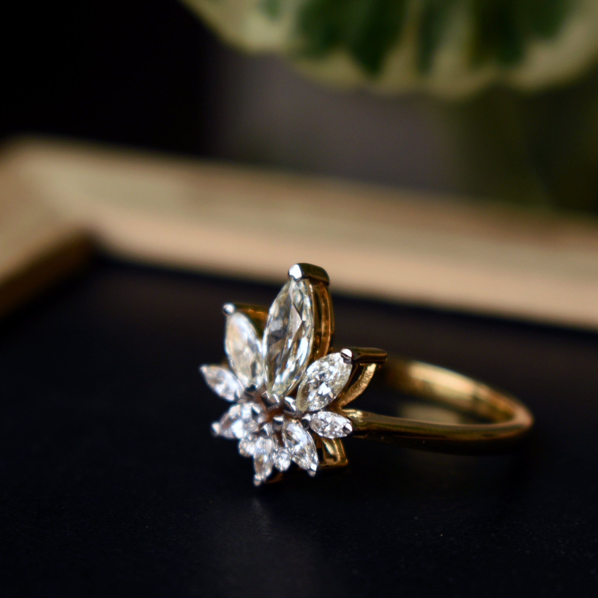 Lotus Diamond Engagement Ring