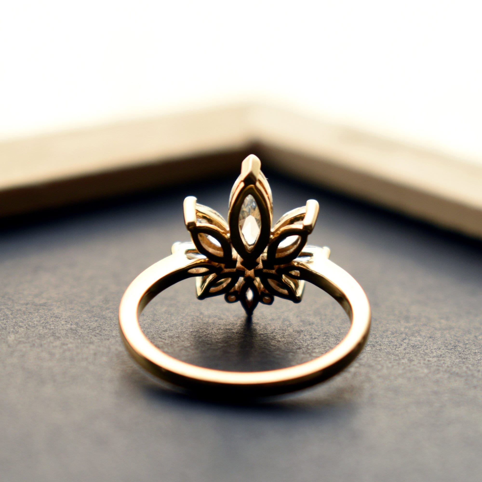 Lotus Diamond Engagement Ring