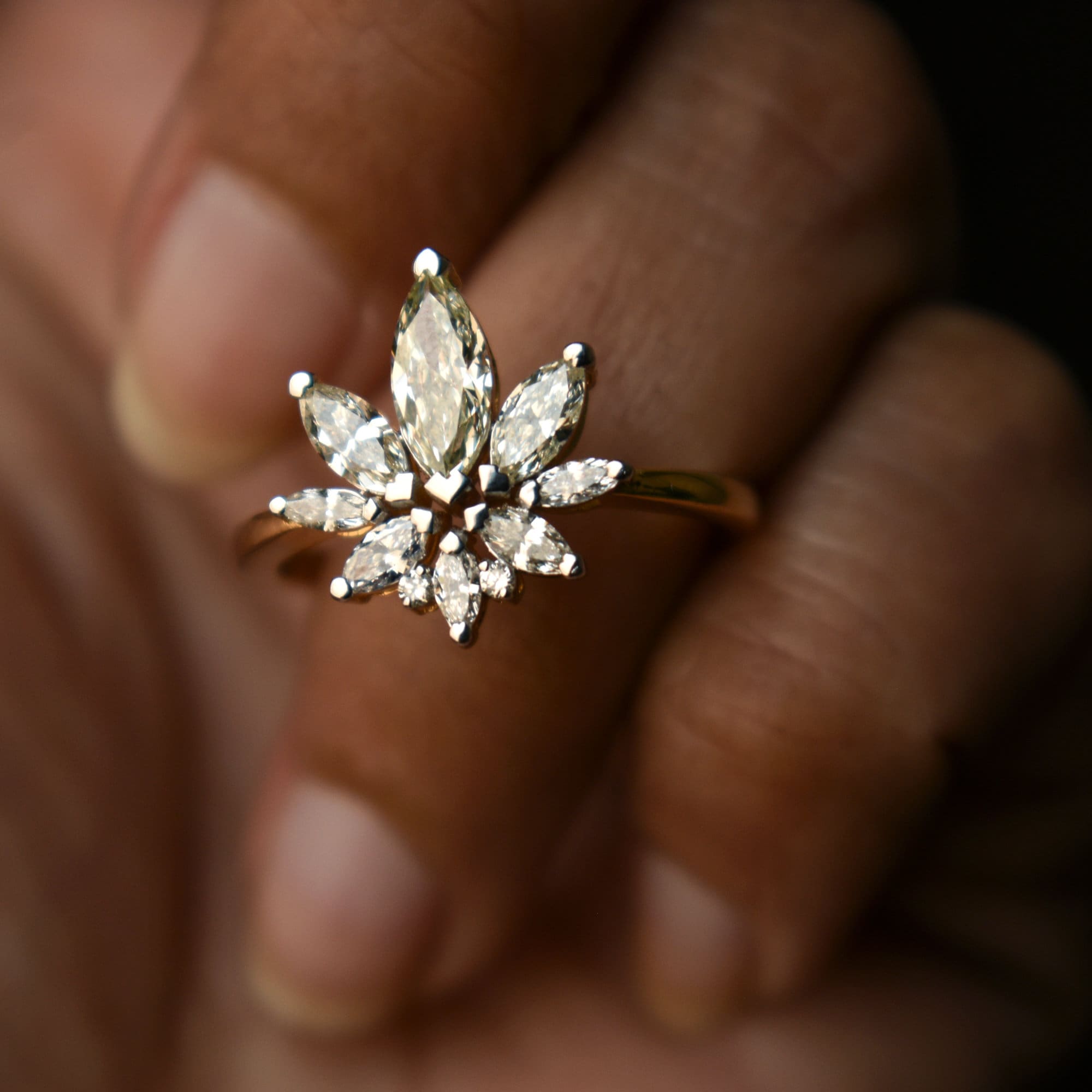 Lotus Diamond Engagement Ring
