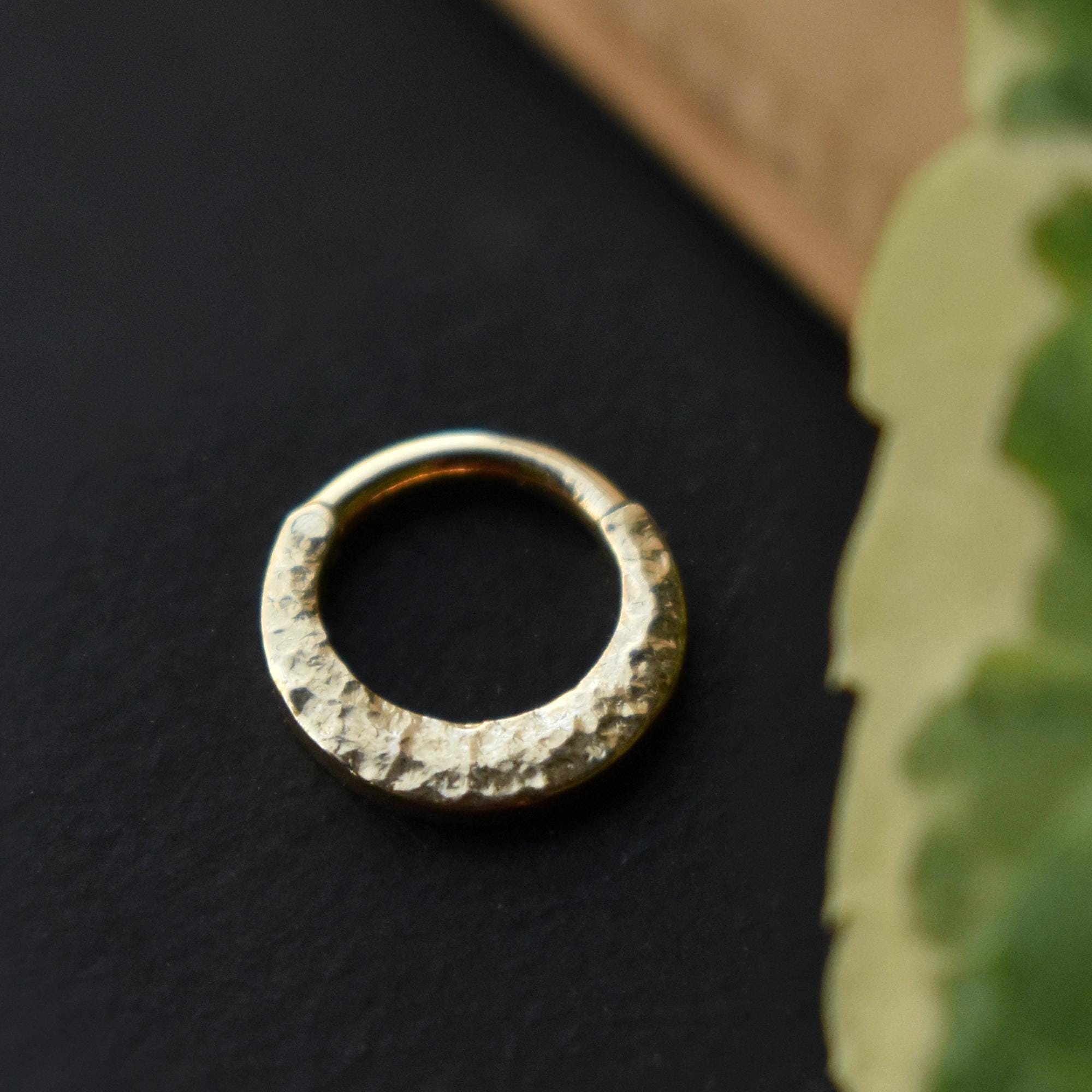 Textured Crescent Moon Septum Ring