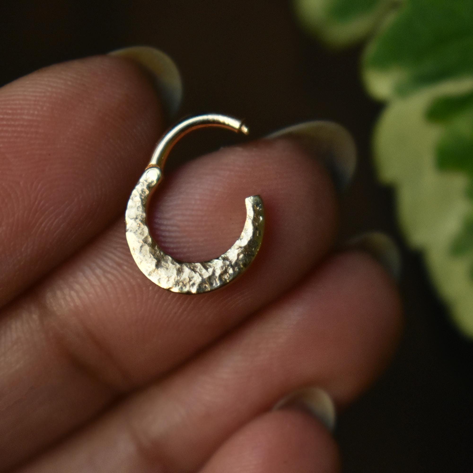 Textured Crescent Moon Septum Ring