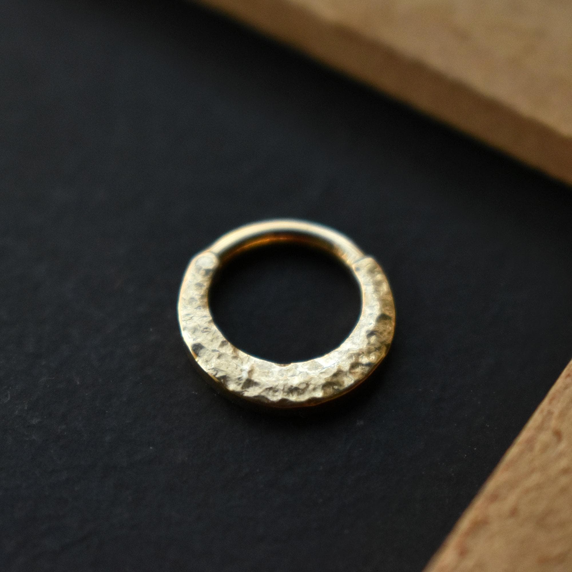 Textured Crescent Moon Septum Ring