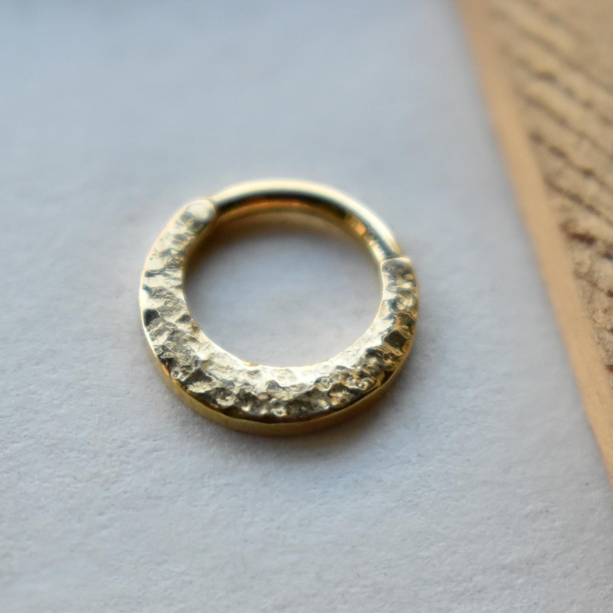 Textured Crescent Moon Septum Ring