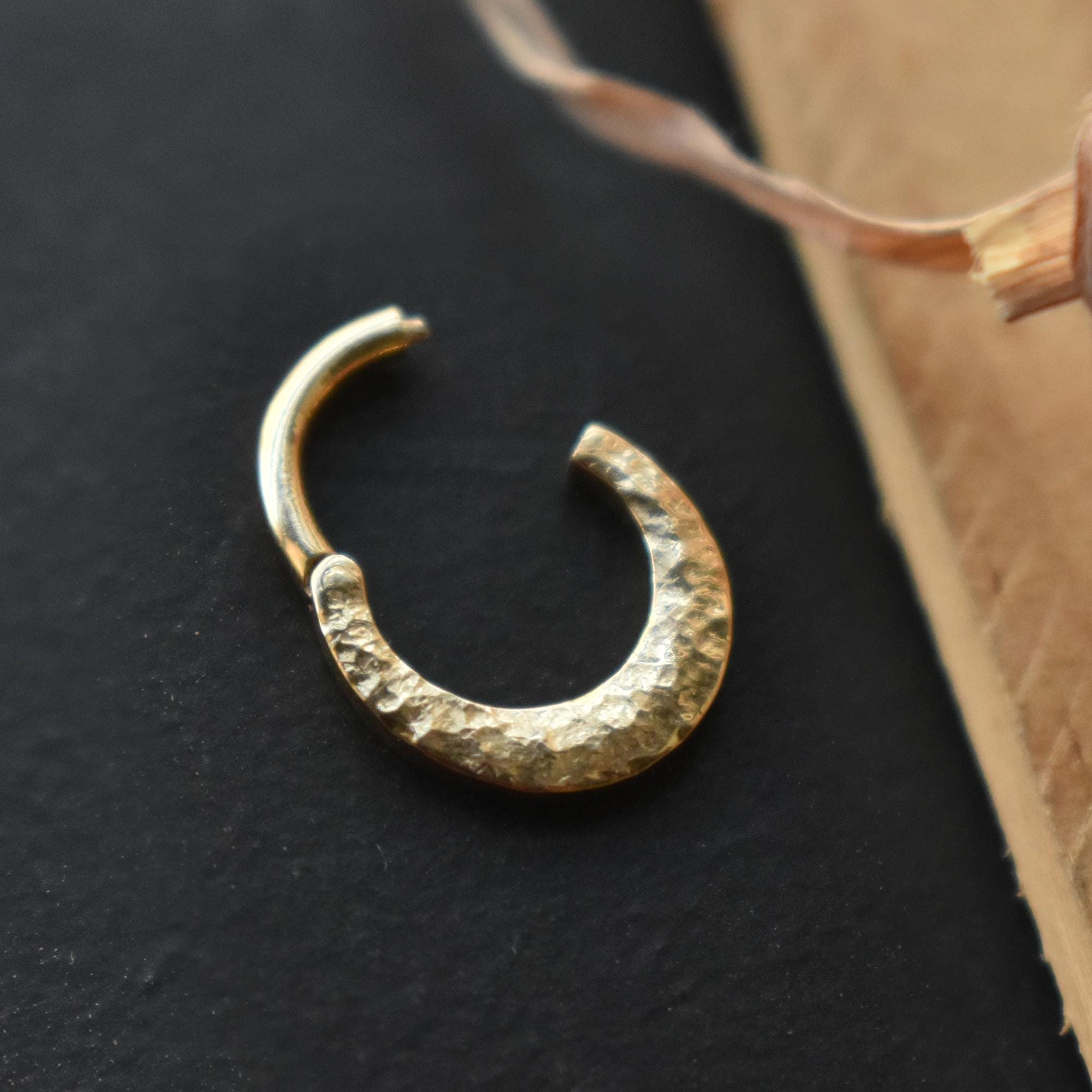 Textured Crescent Moon Septum Ring