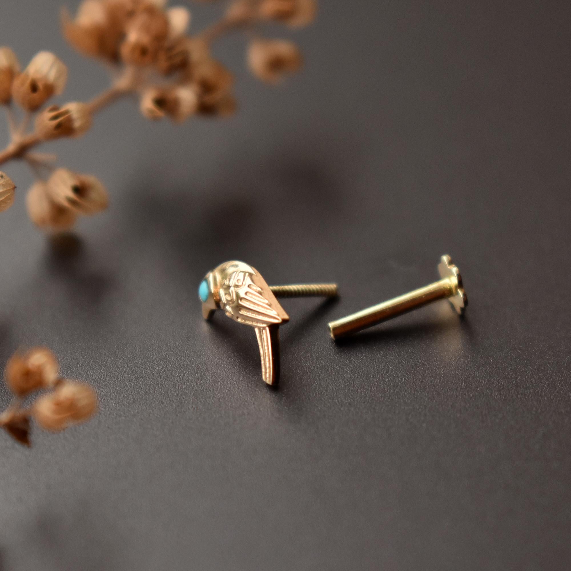 Turquoise Parrot Stud