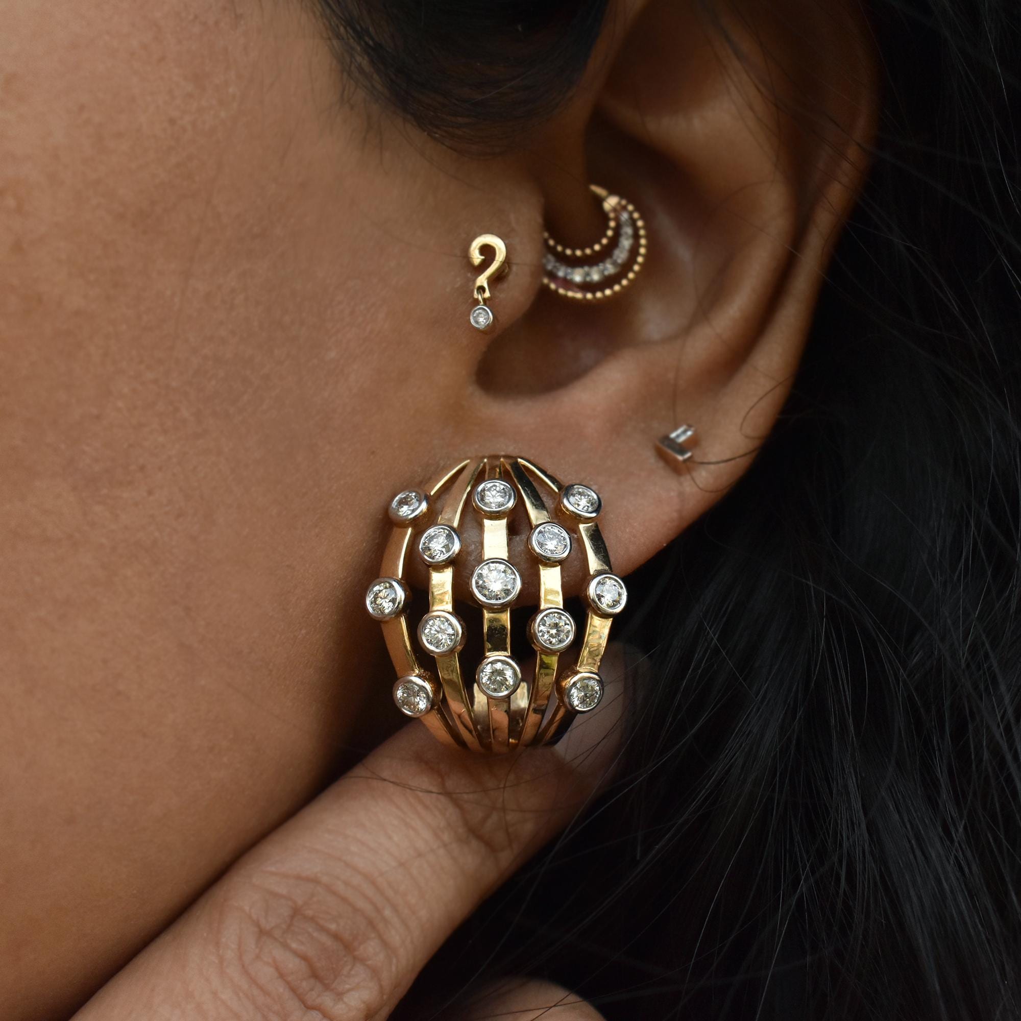 Statement Chunky Huggie Earrings