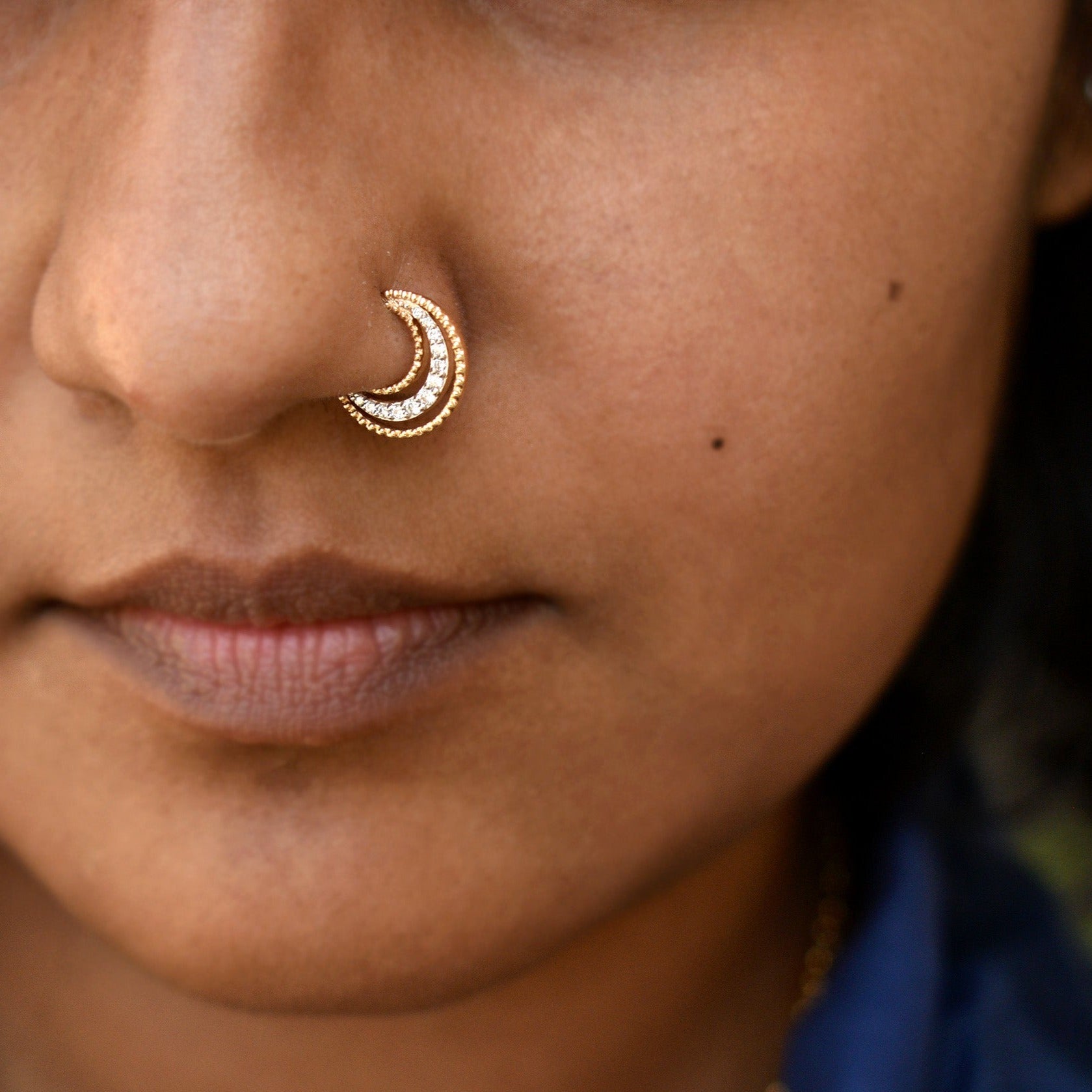 Ripple Diamond Clicker, Daith Septum Hoop 5mm-10mm