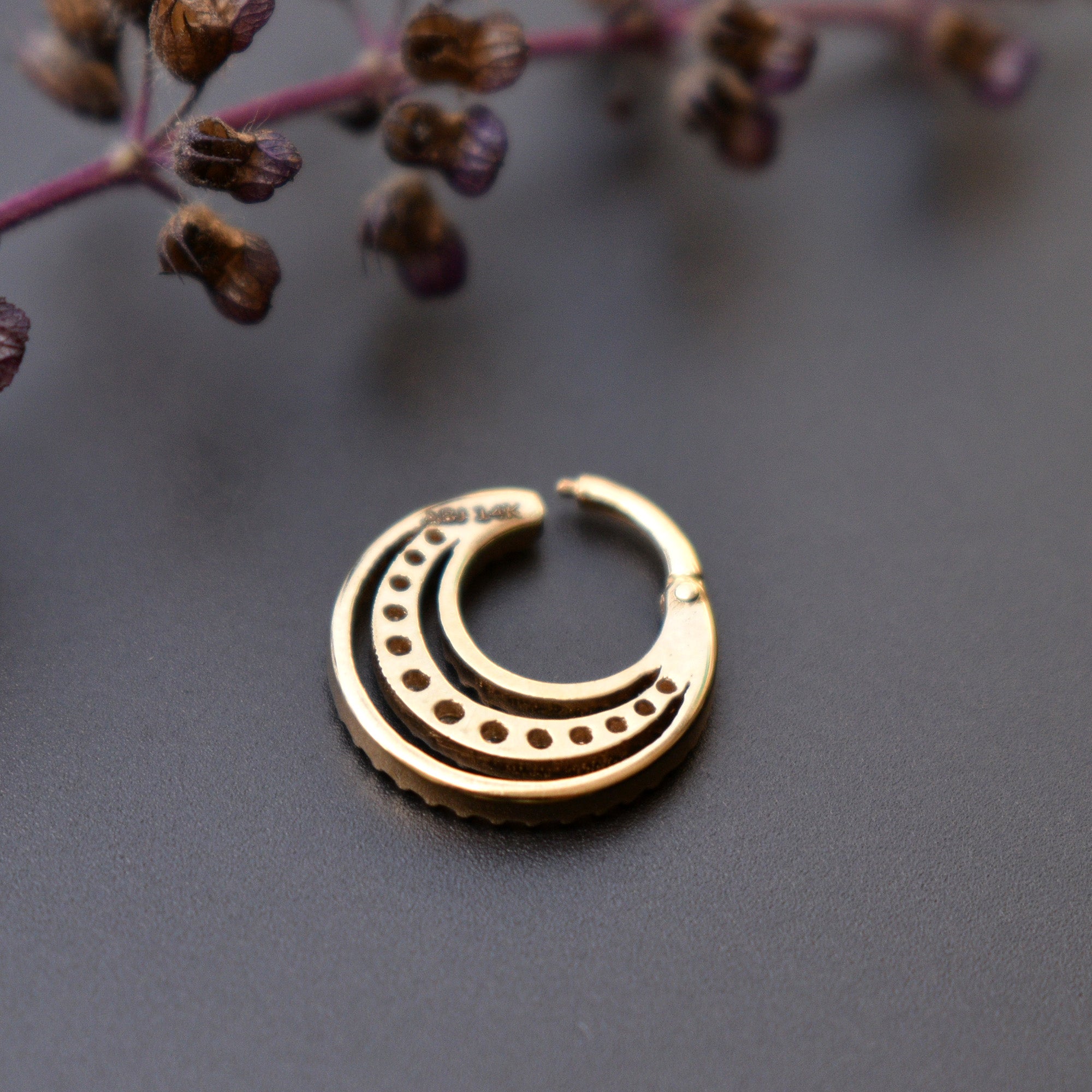 Ripple Diamond Clicker, Daith Septum Hoop 5mm-10mm