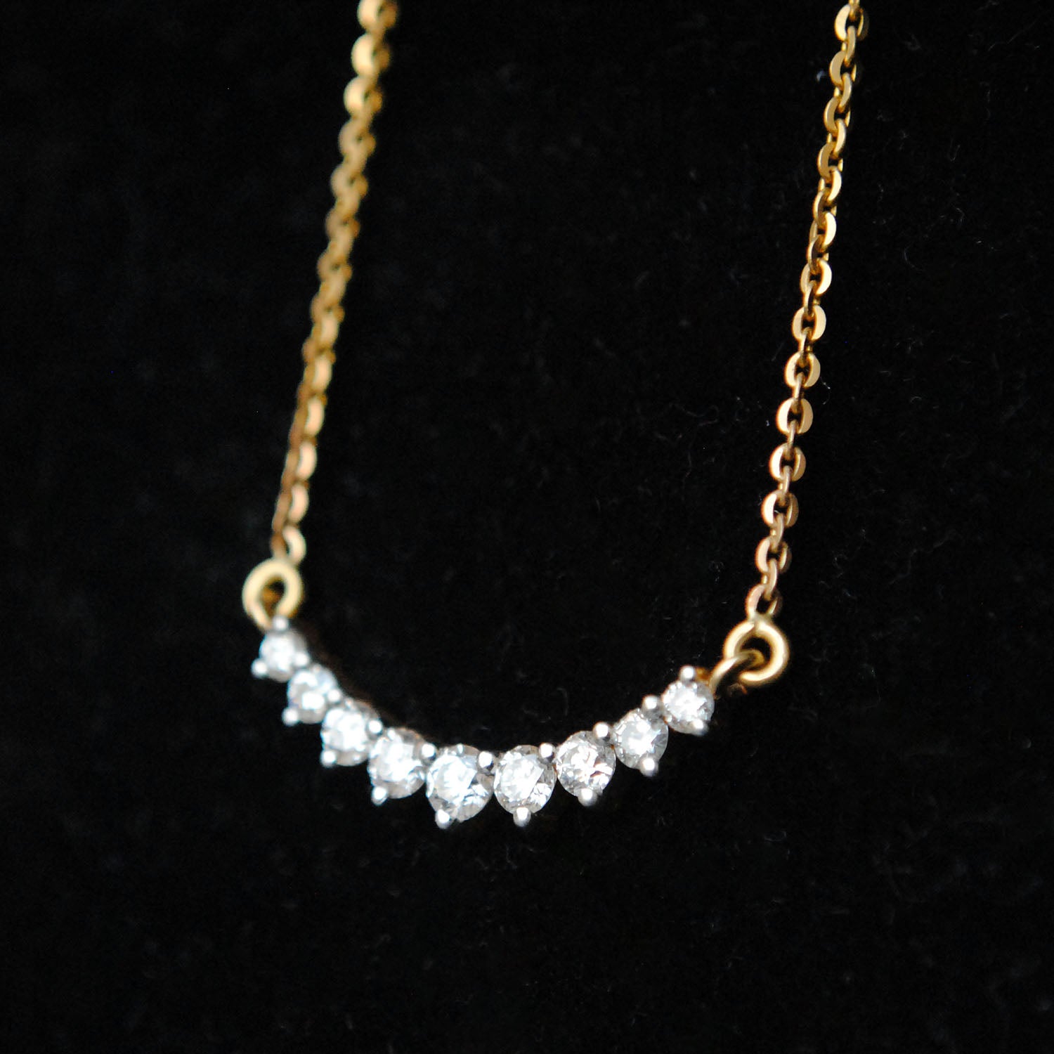 Diamond Curved Gradiant Mangalsutra Pendant-Abhika Jewels