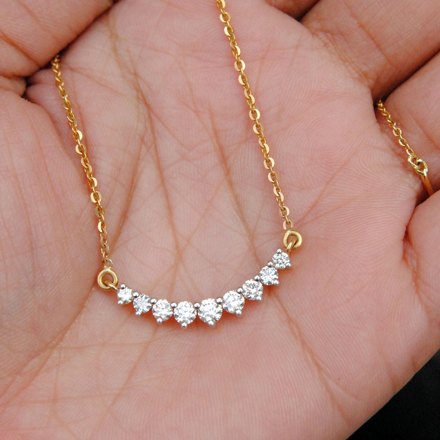 Diamond Curved Gradiant Mangalsutra Pendant (LP114)