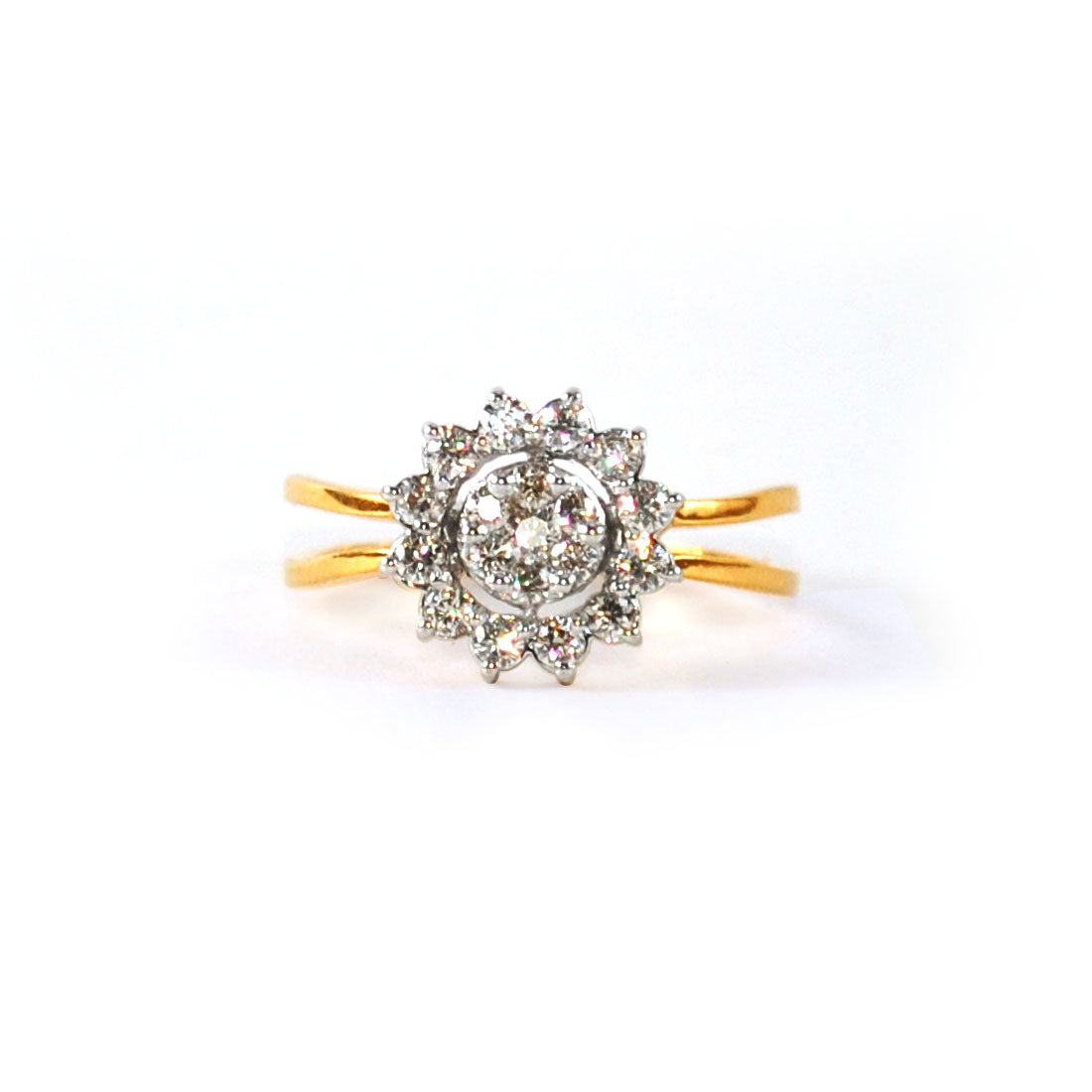 Illusion Set Solitaire Diamond with Diamond Halo Ring