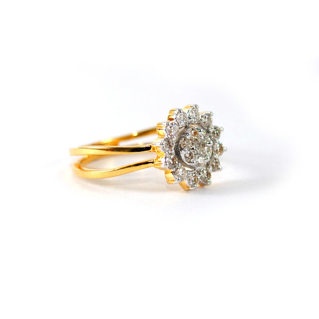 Illusion Set Solitaire Diamond with Diamond Halo Ring