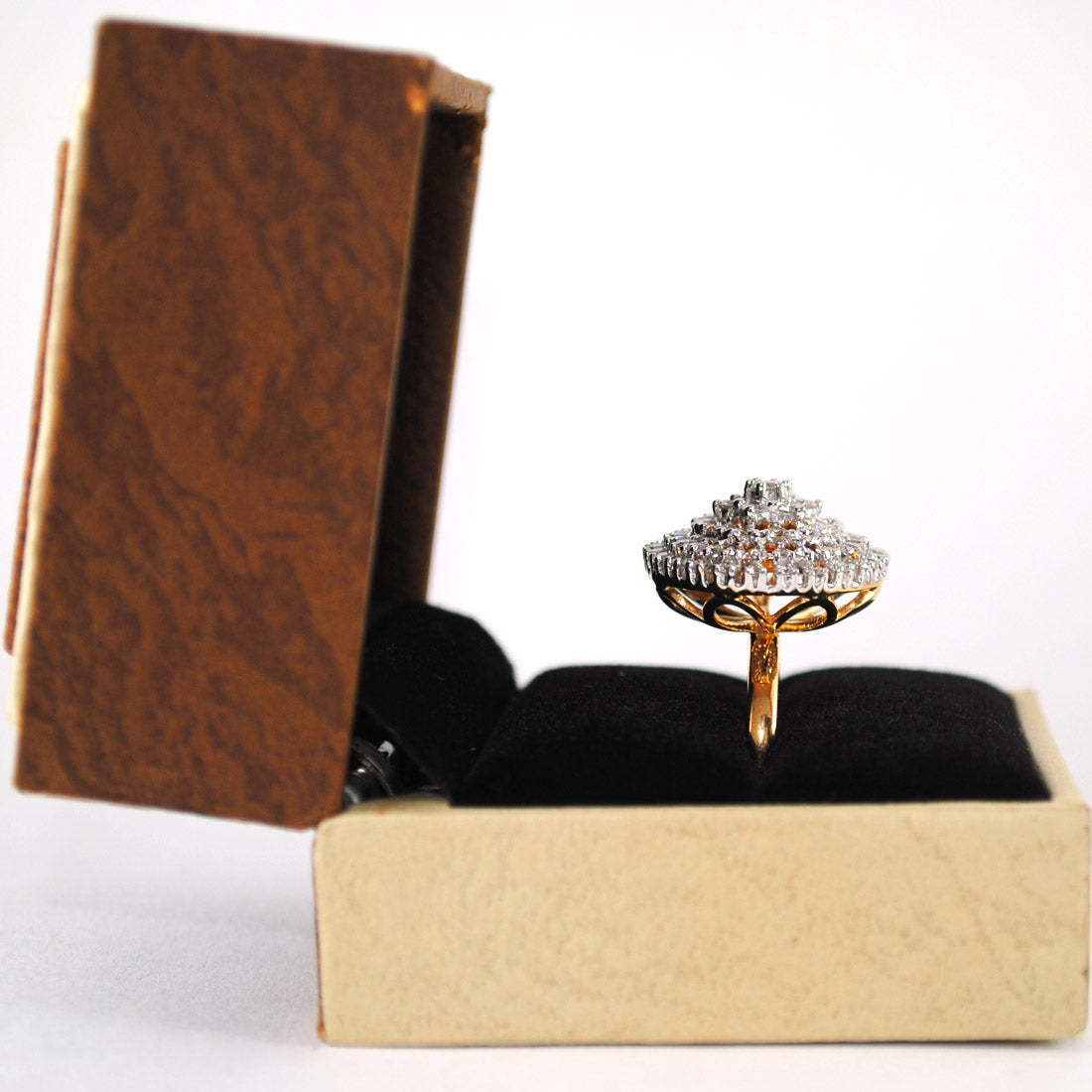 Blossom Diamond Cluster Pyramid Cocktail Ring