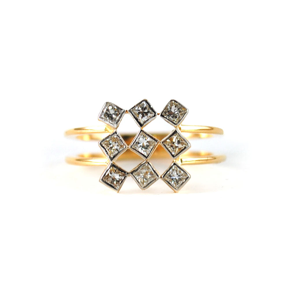 Princess Diamond Gingham Ring