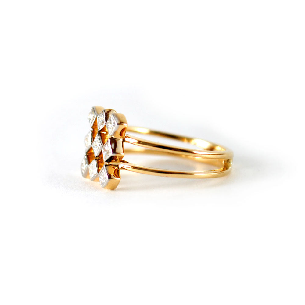 Princess Diamond Gingham Ring