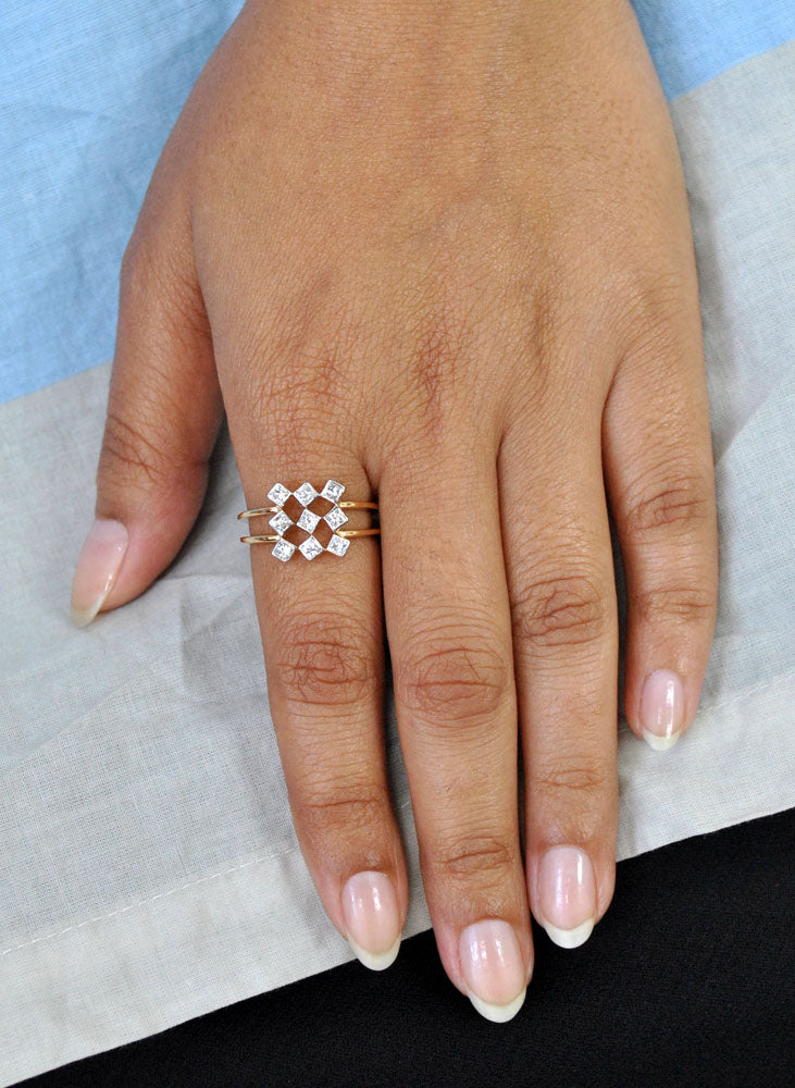 Princess Diamond Gingham Ring