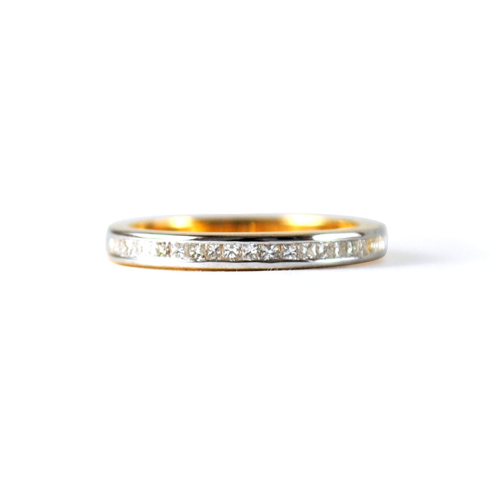 Channel Set Princess Cut Straight Diamond Band