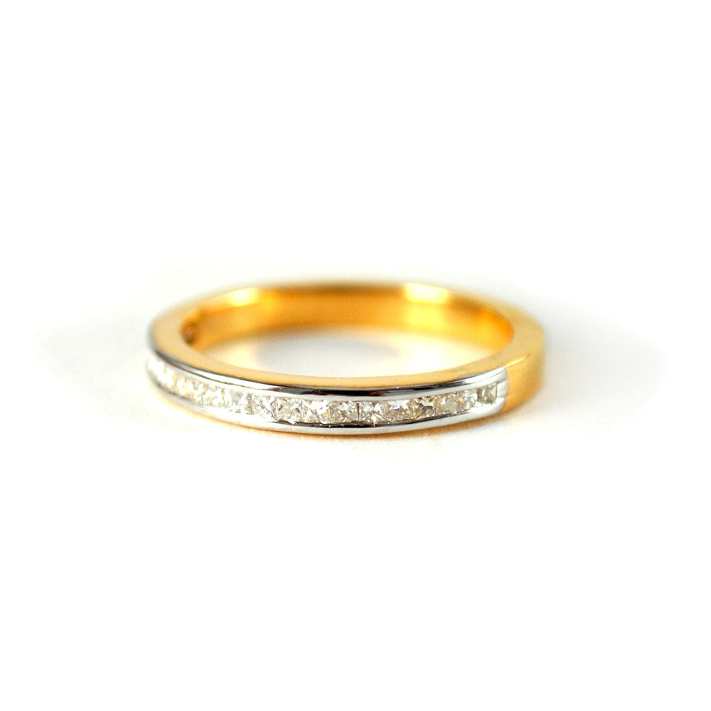 Channel Set Princess Cut Straight Diamond Band