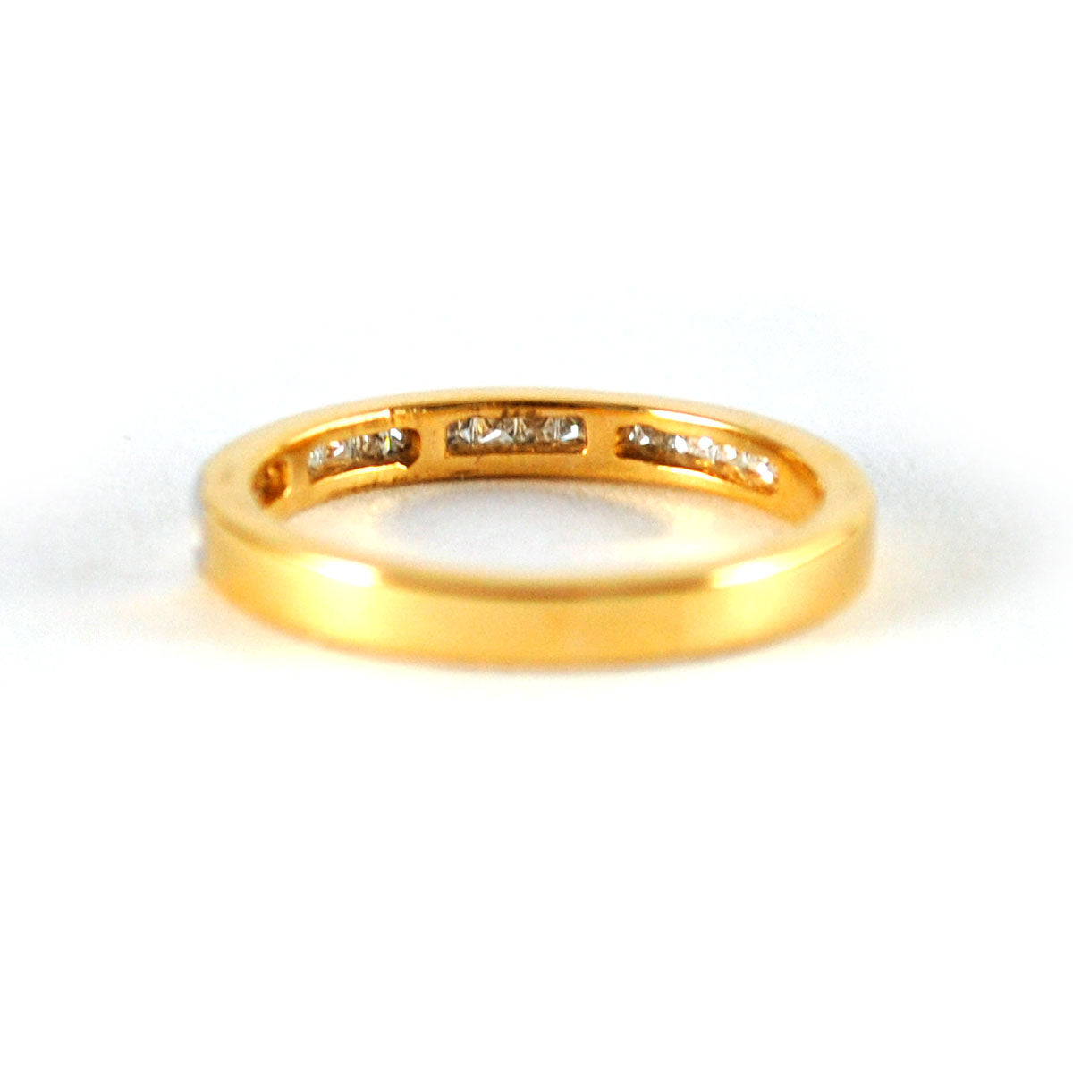 Channel Set Princess Cut Straight Diamond Band