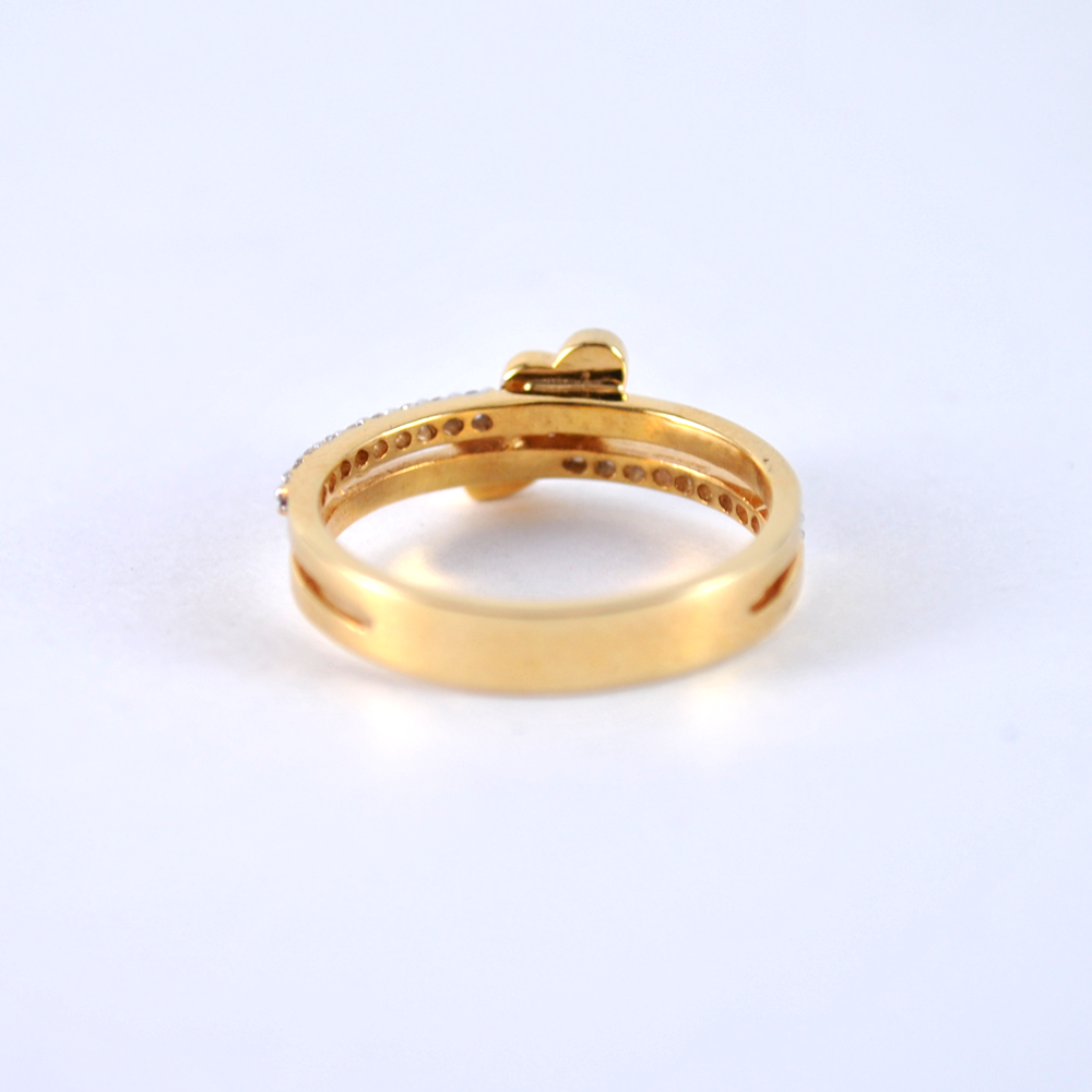 Custom Two Initial Heart Ring on Diamond Band