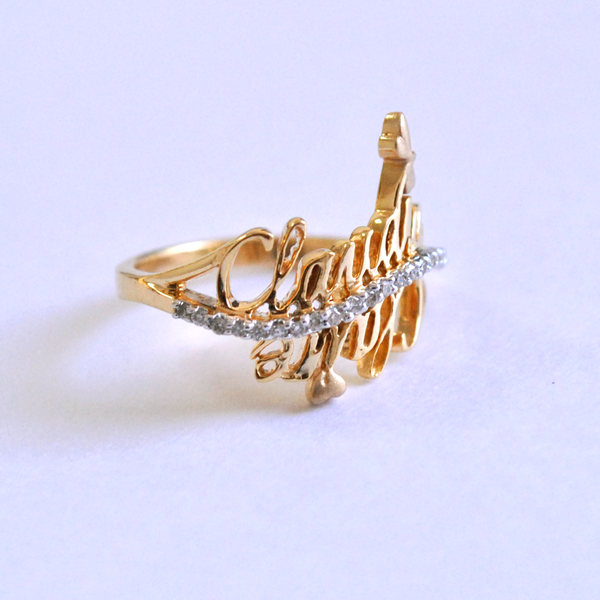 Two Name Personalized Rings Dragonfly Ring Abhika Jewels