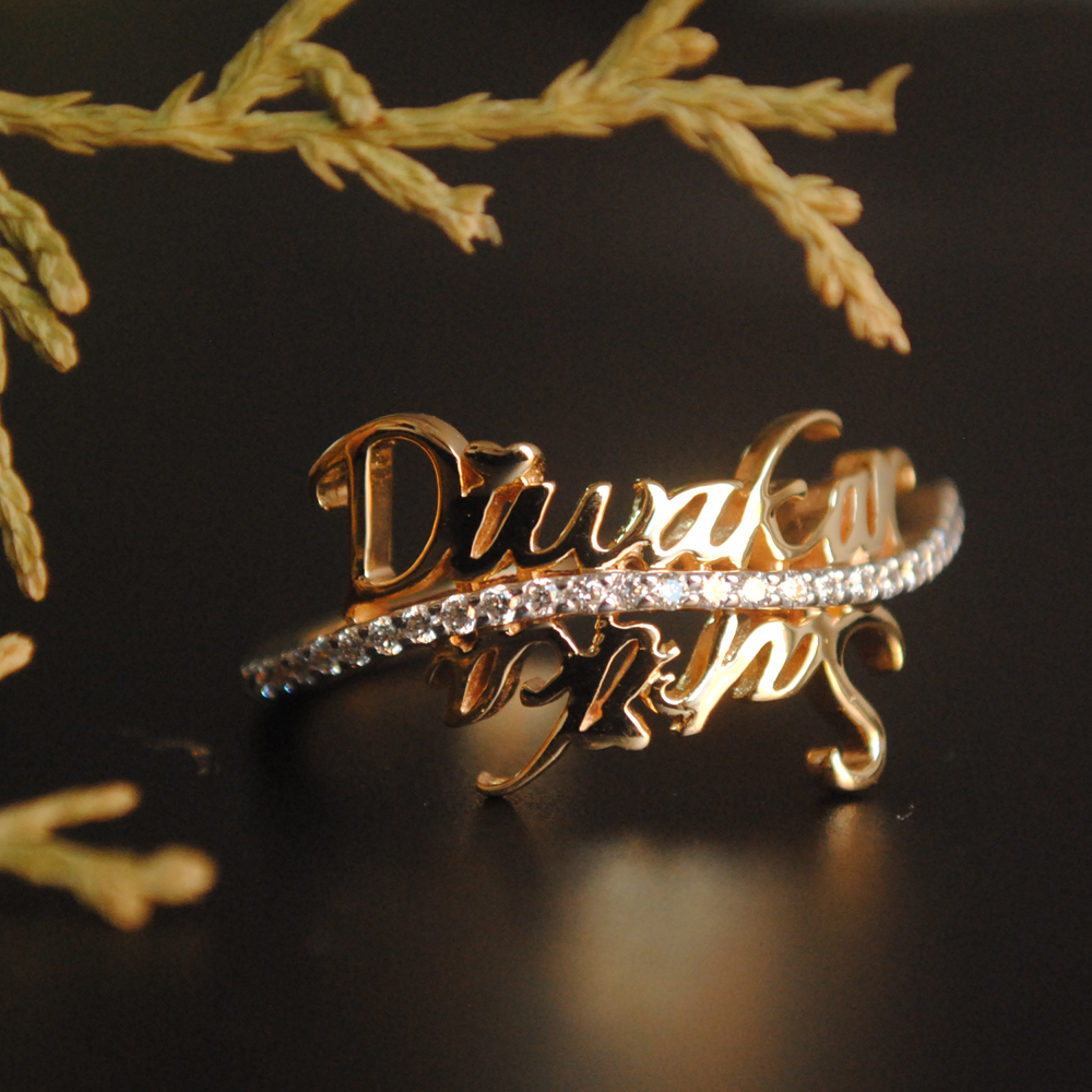 Two Name Personalized Rings Dragonfly Ring