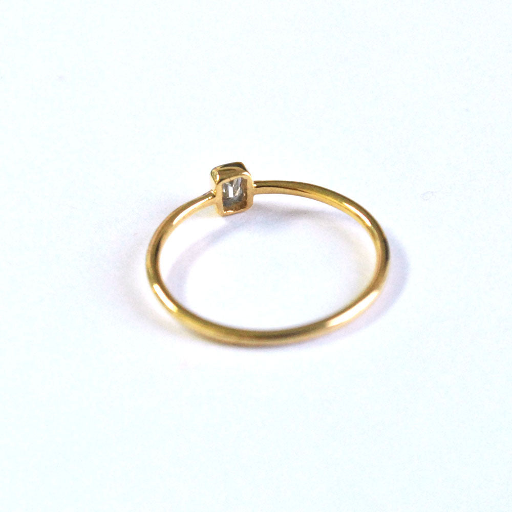 Emerald Cut Diamond Engagement Ring Bezel Set