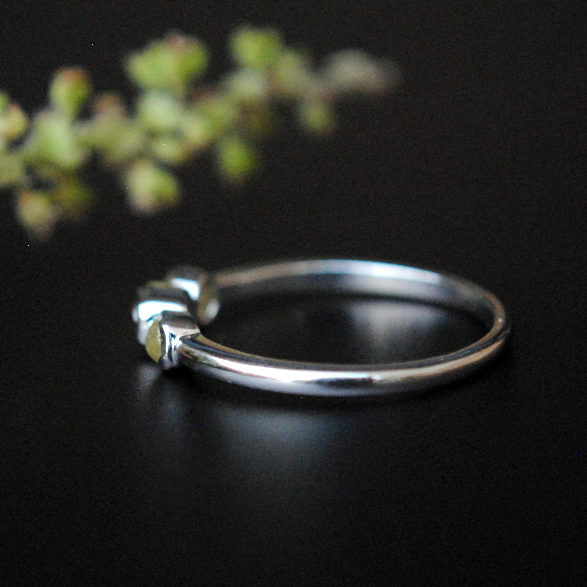 Three Stone Rough Diamond Ring