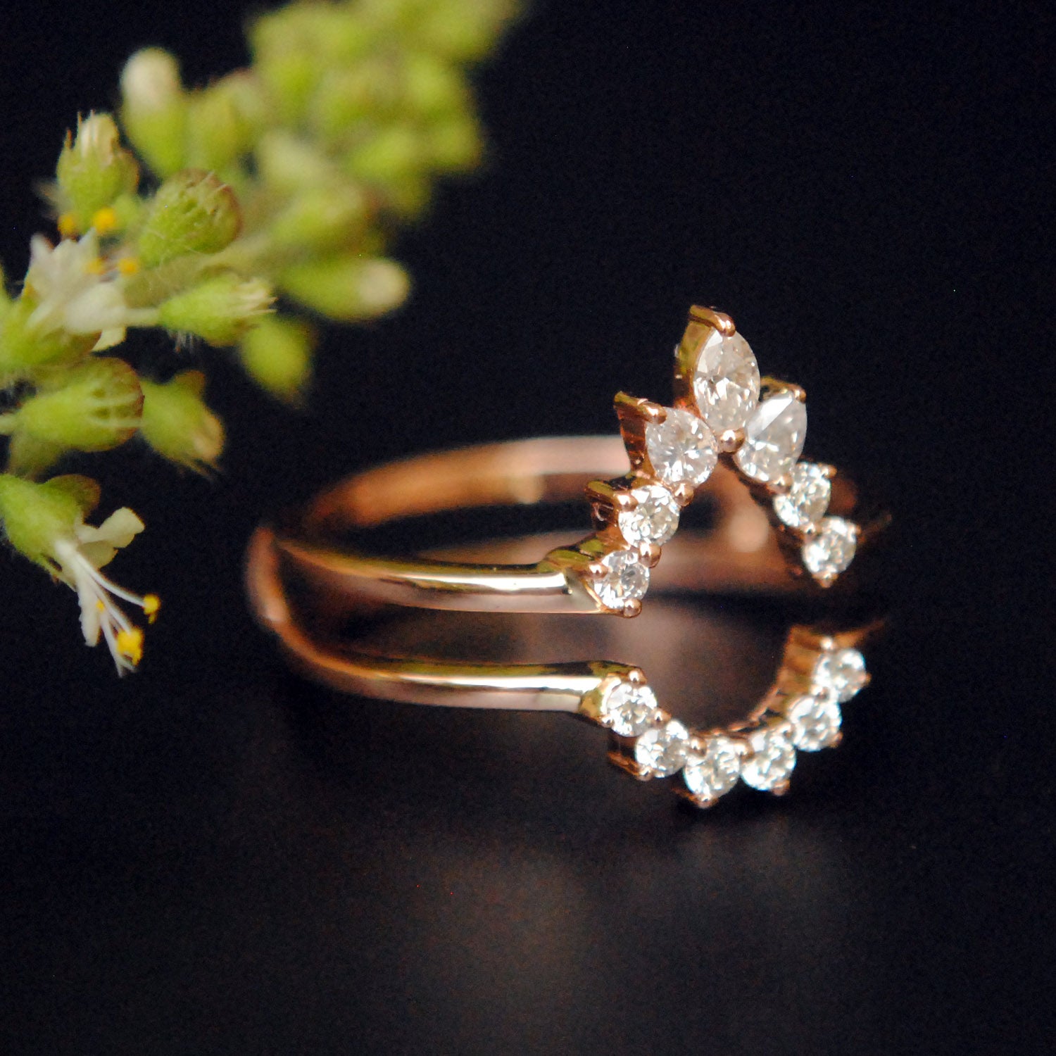 Pear Shaped Diamond Ring Guard/Enhancer