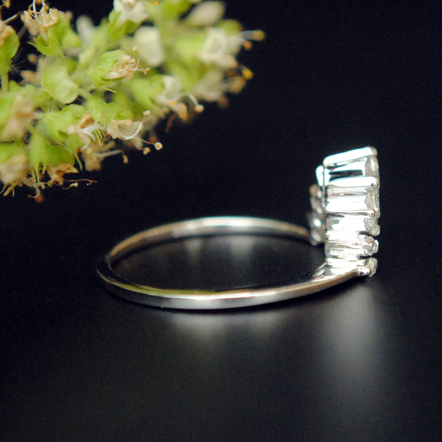 Marquise Diamond Curved Ring Enhancer Band