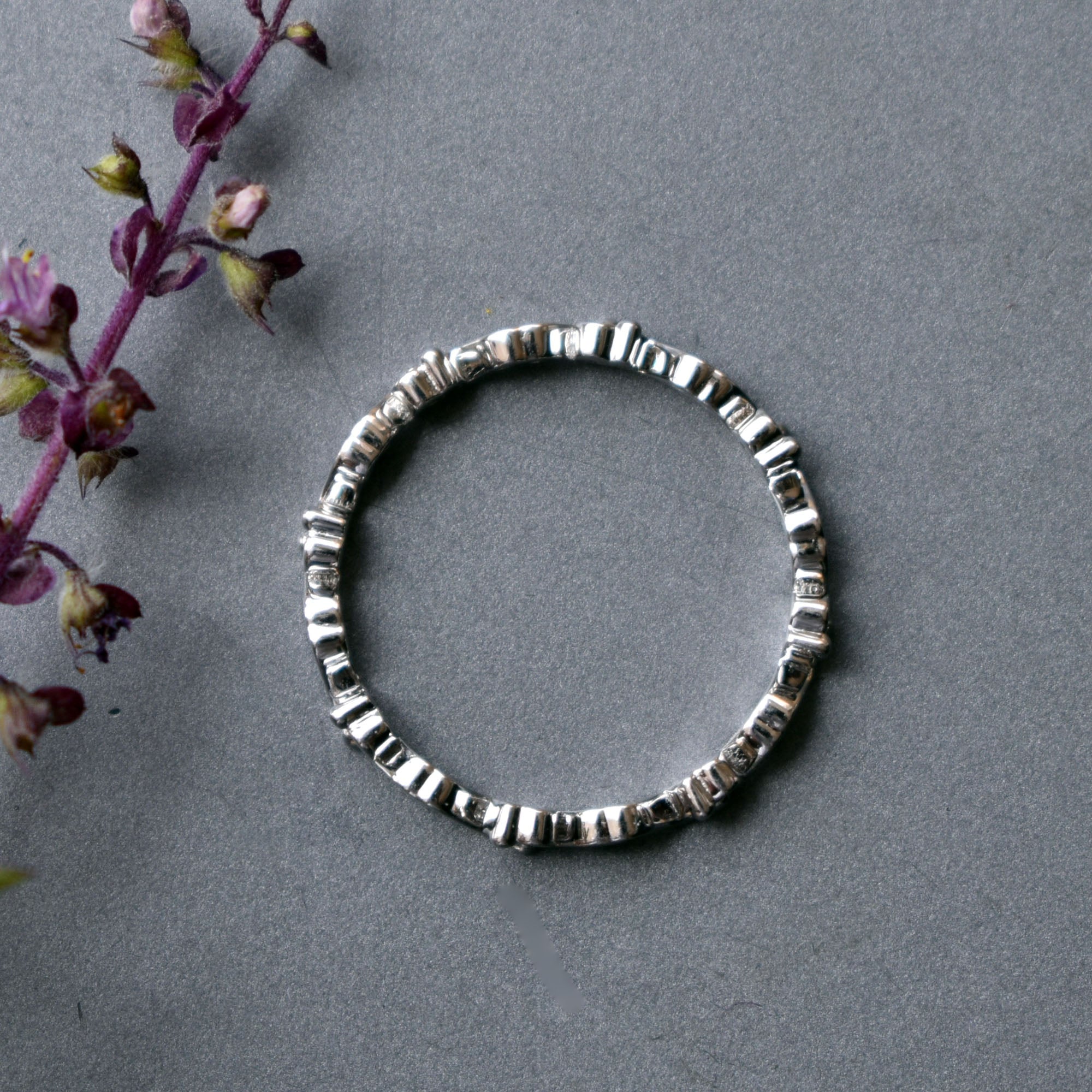 Solid Gold Ivy Vine Floral Dainty Wedding Ring