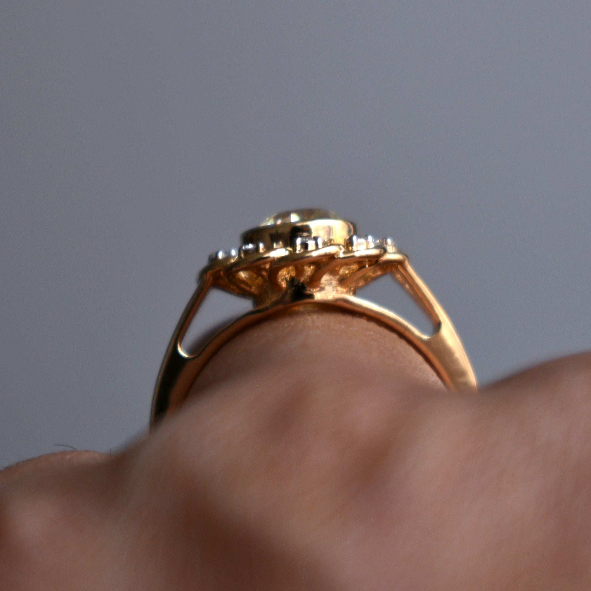 Floral Lace Filigree Solitaire Diamond Engagement Ring