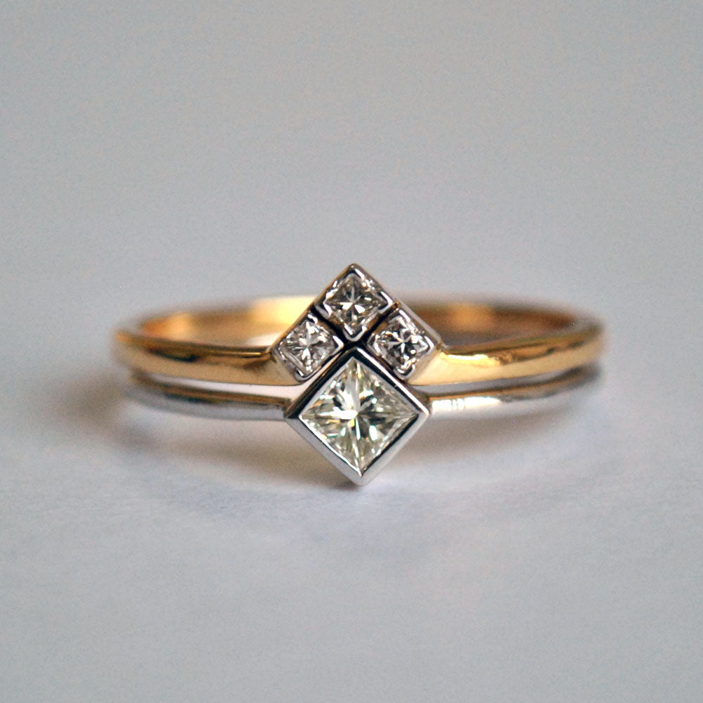 Princess Diamond Engagement & Wedding Ring Set