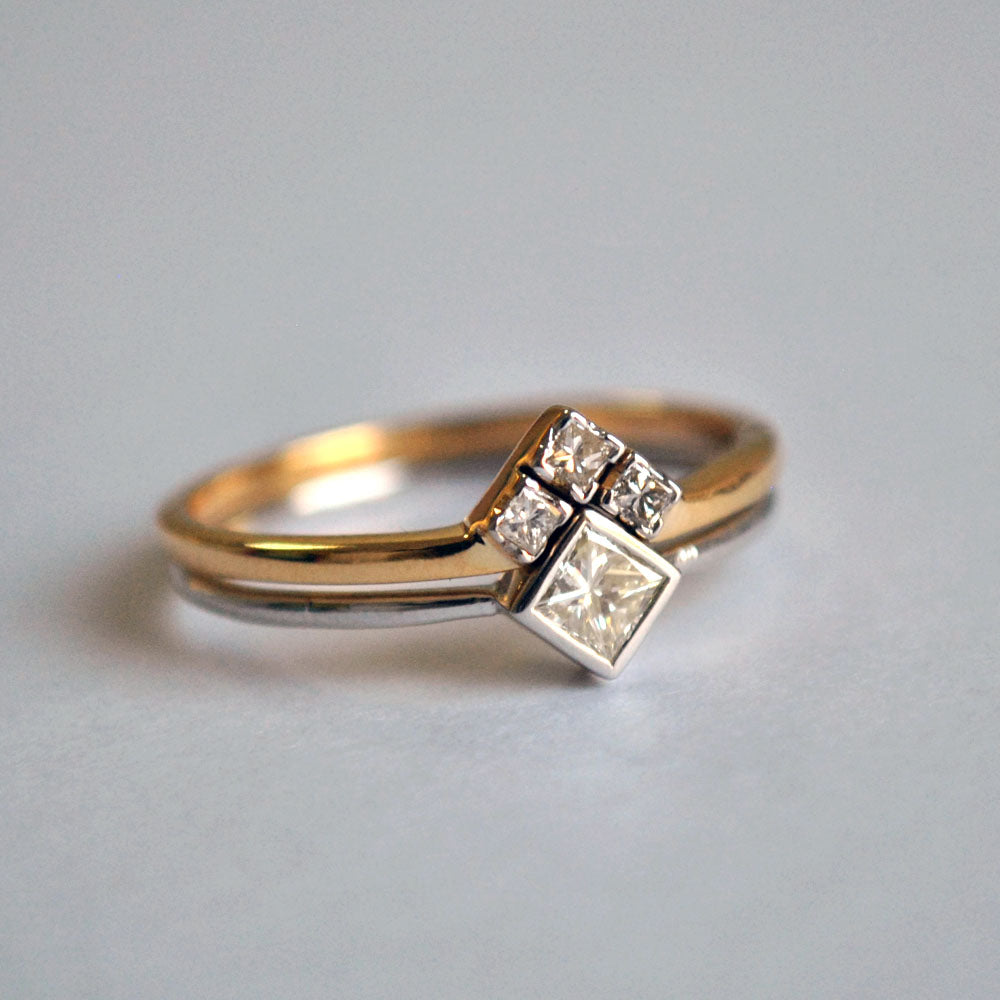 Princess Diamond Engagement & Wedding Ring Set
