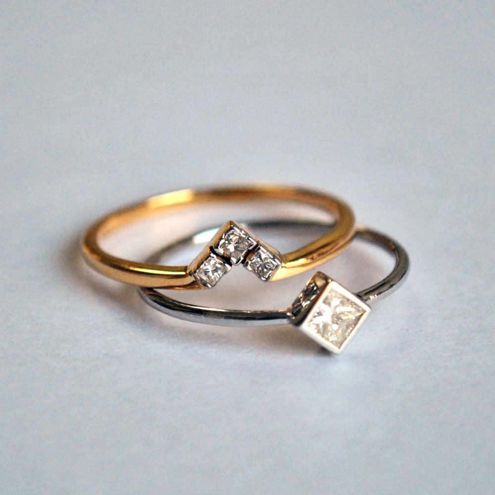Princess Diamond Engagement & Wedding Ring Set