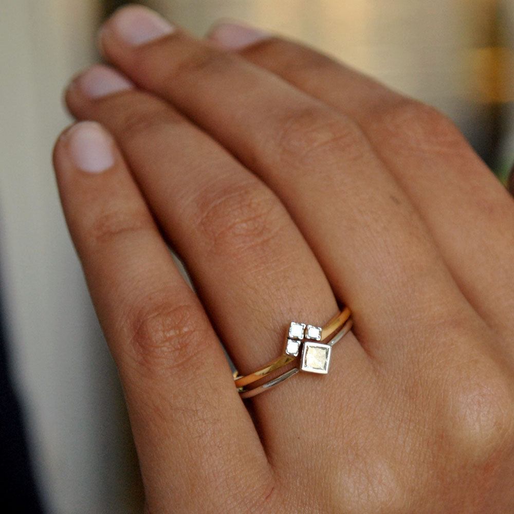 Princess Diamond Engagement & Wedding Ring Set