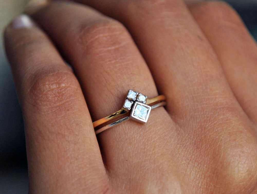Princess Diamond Engagement & Wedding Ring Set
