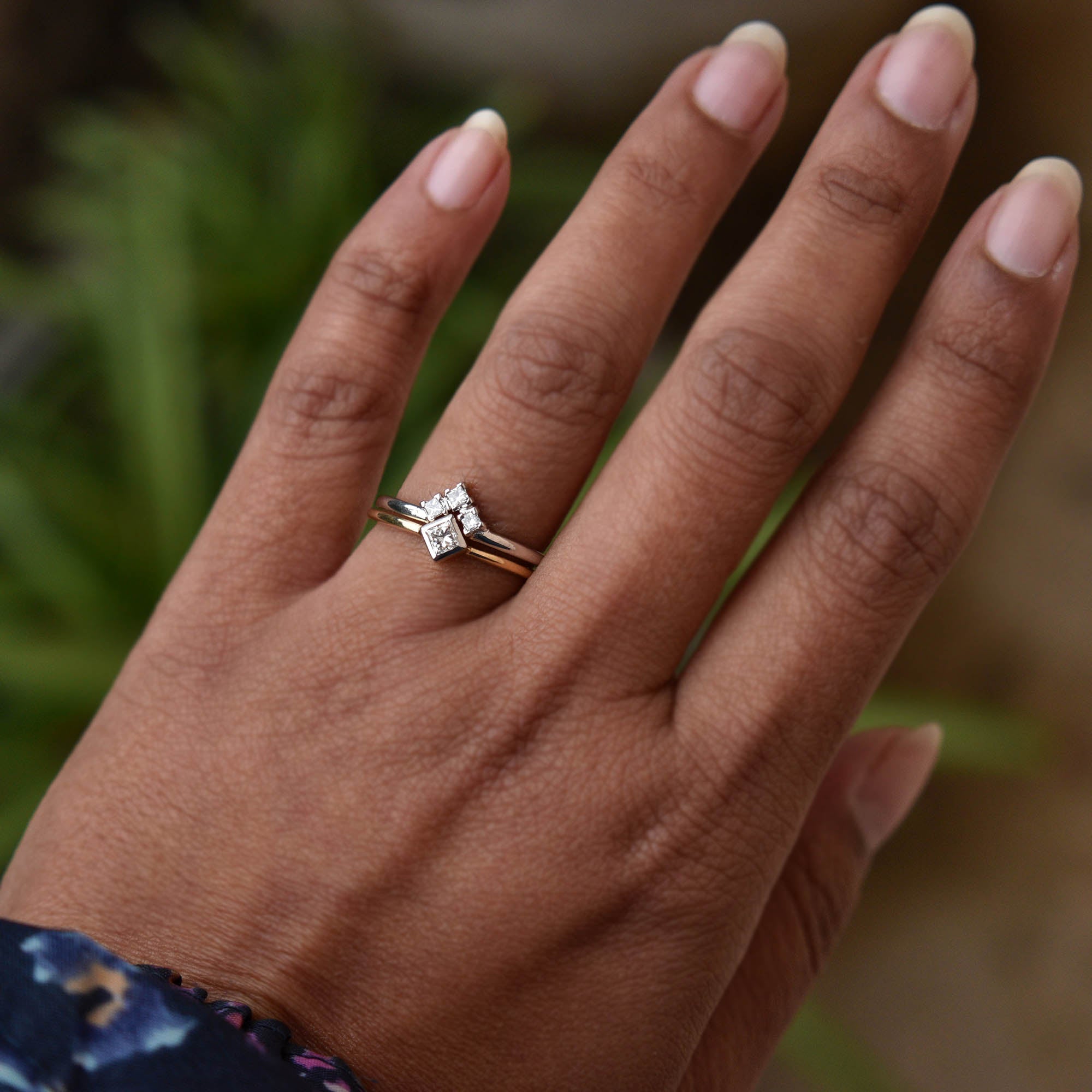 Princess Diamond Engagement & Wedding Ring Set