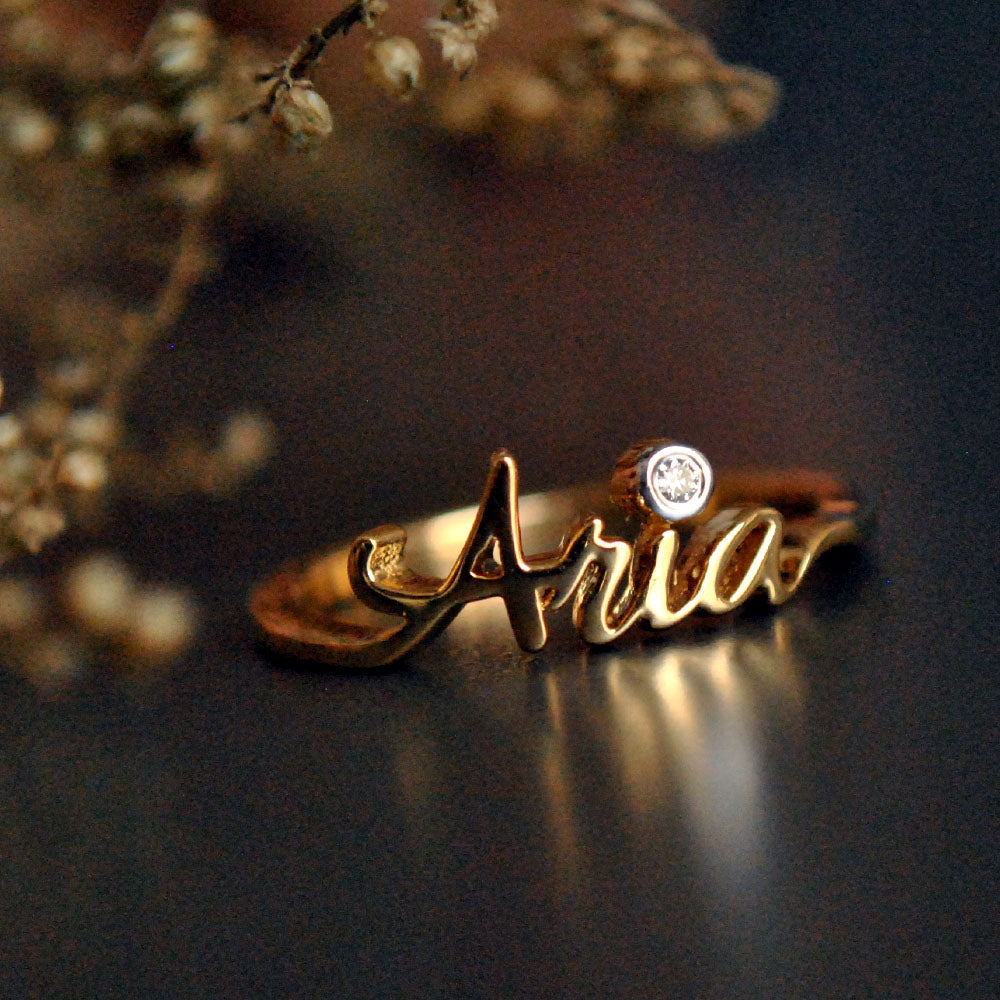 Custom Single Name Ring